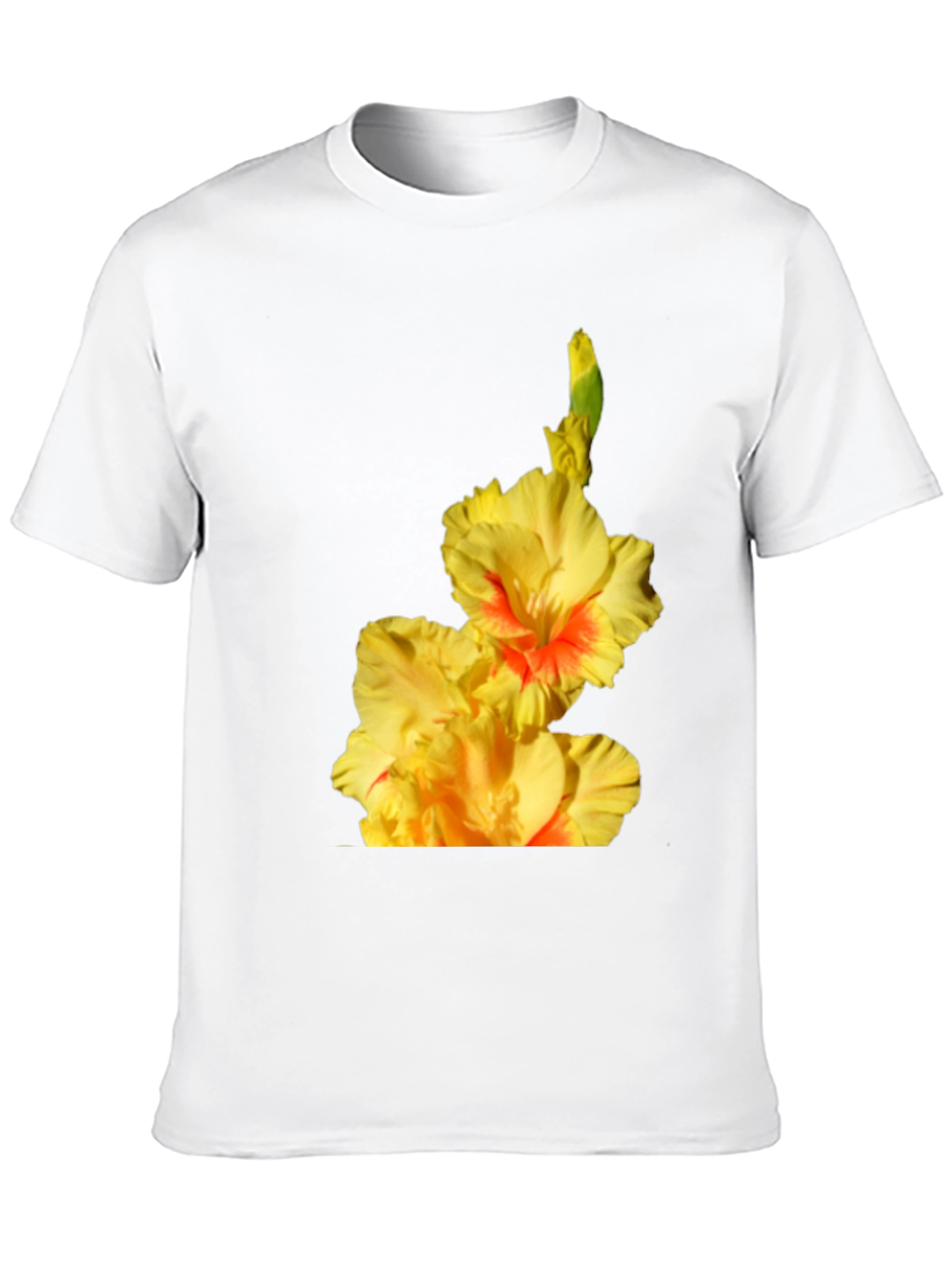 Floral Print T-Shirt: Vibrant Gladiolus Design