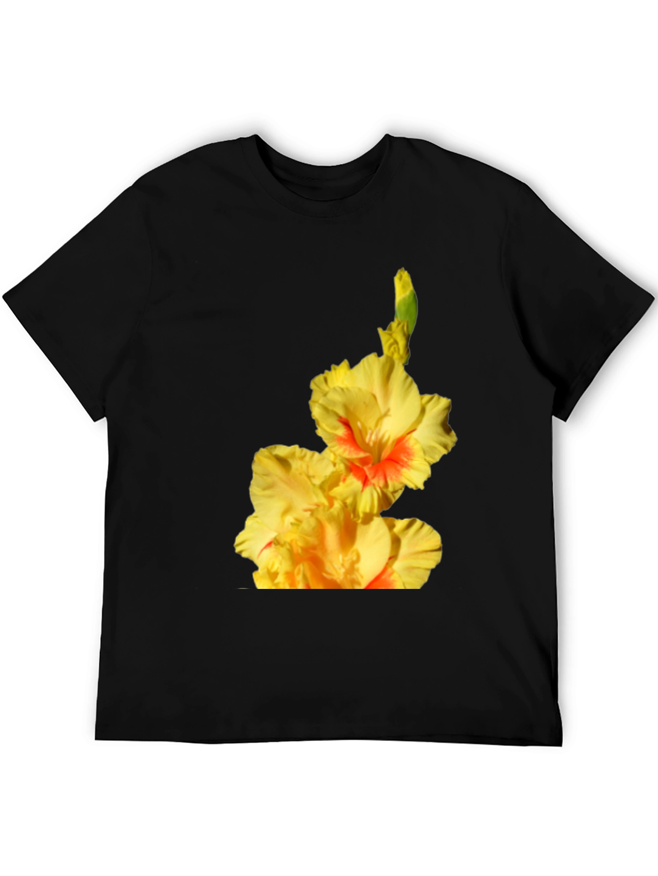 Floral Print T-Shirt: Vibrant Gladiolus Design