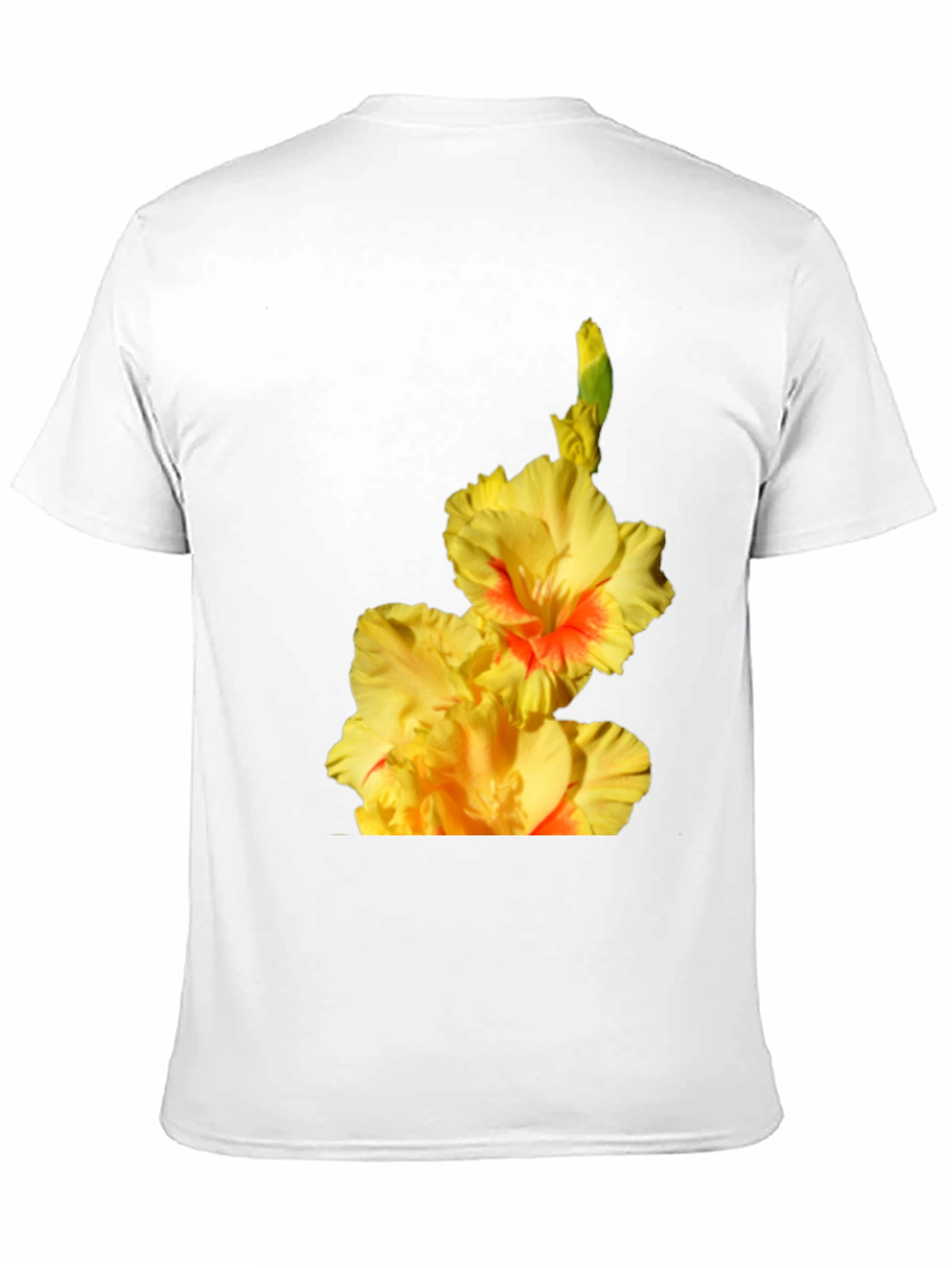 Floral Print T-Shirt: Vibrant Gladiolus Design