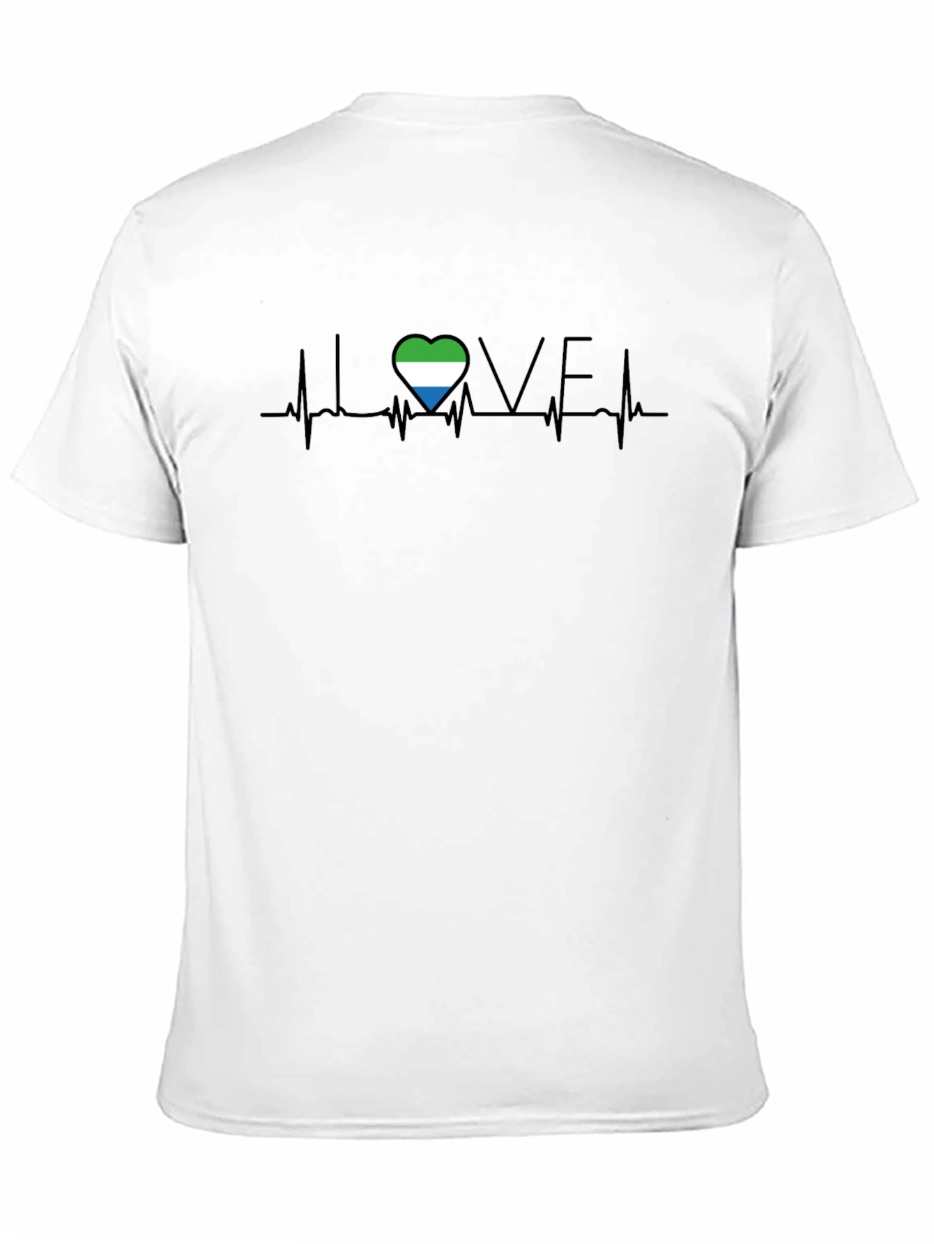 Sierra Leone Love Heartbeat T-Shirt - Black