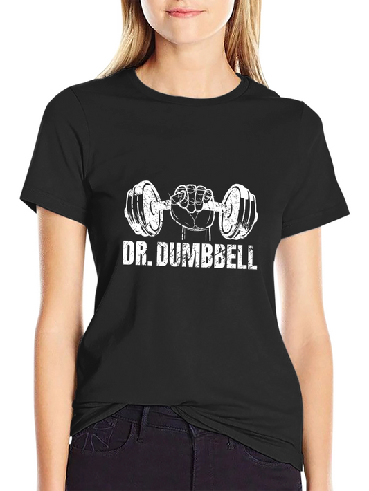 Dr. Dumbbell Black Graphic T-Shirt