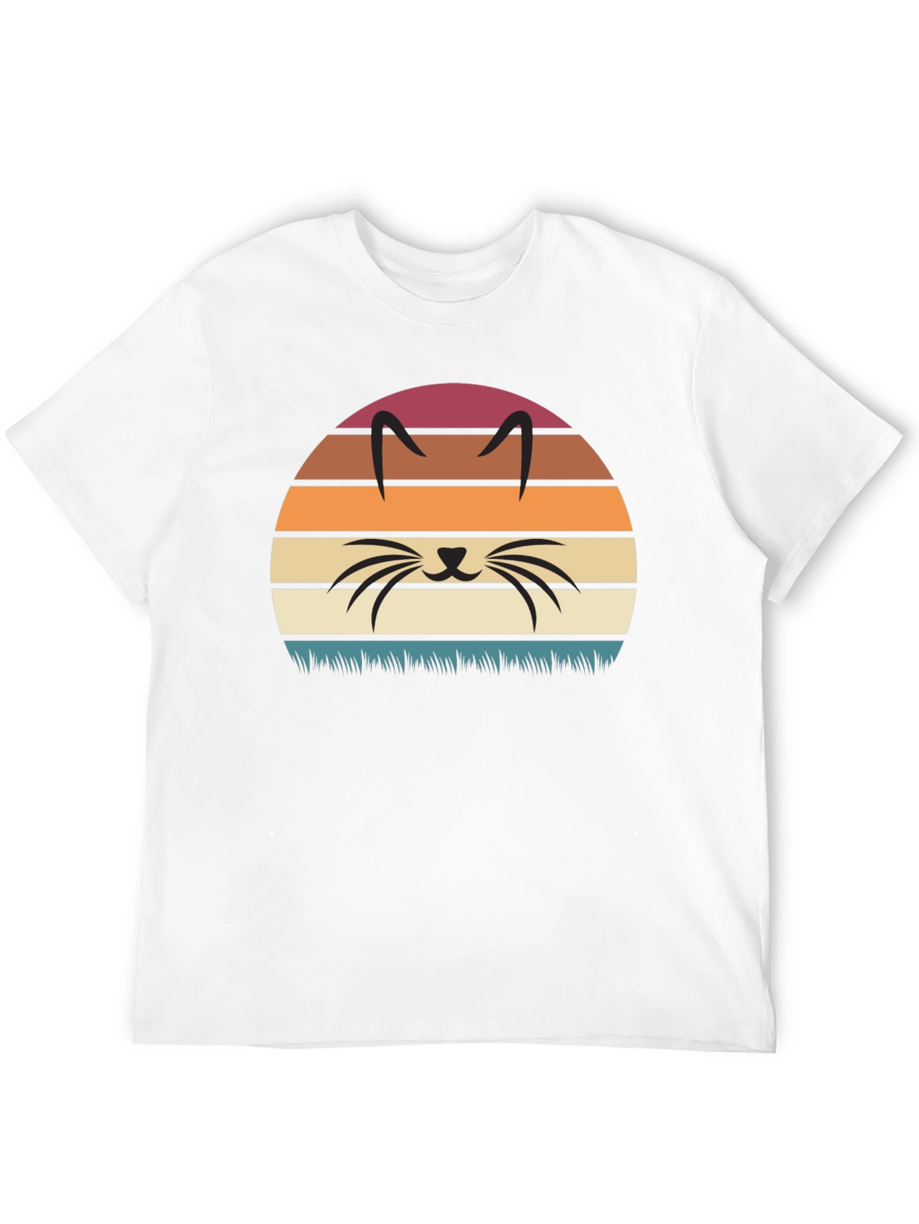 Retro Sunset Cat Silhouette T-Shirt