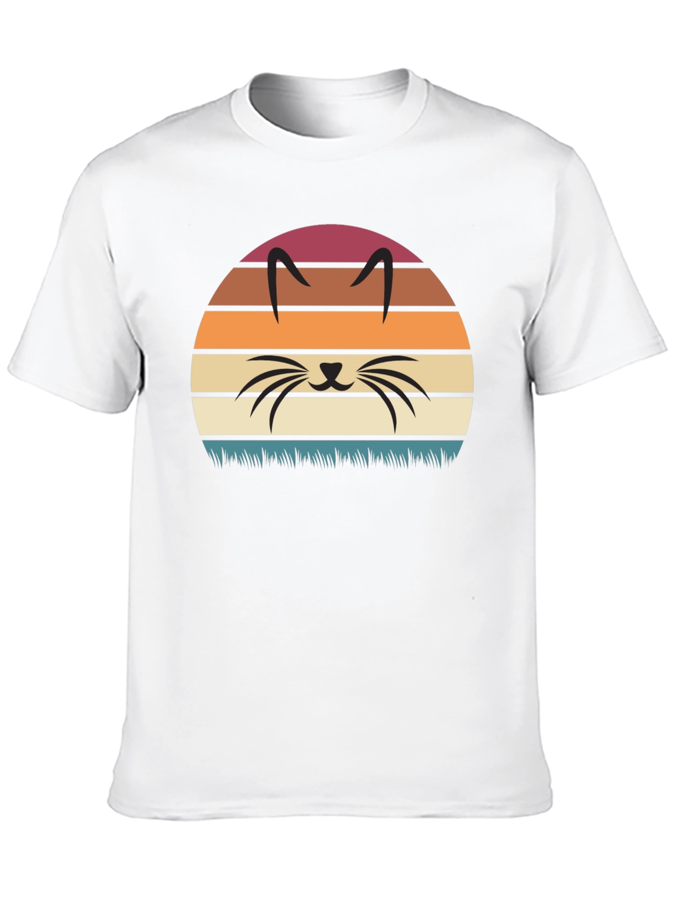 Retro Sunset Cat Silhouette T-Shirt