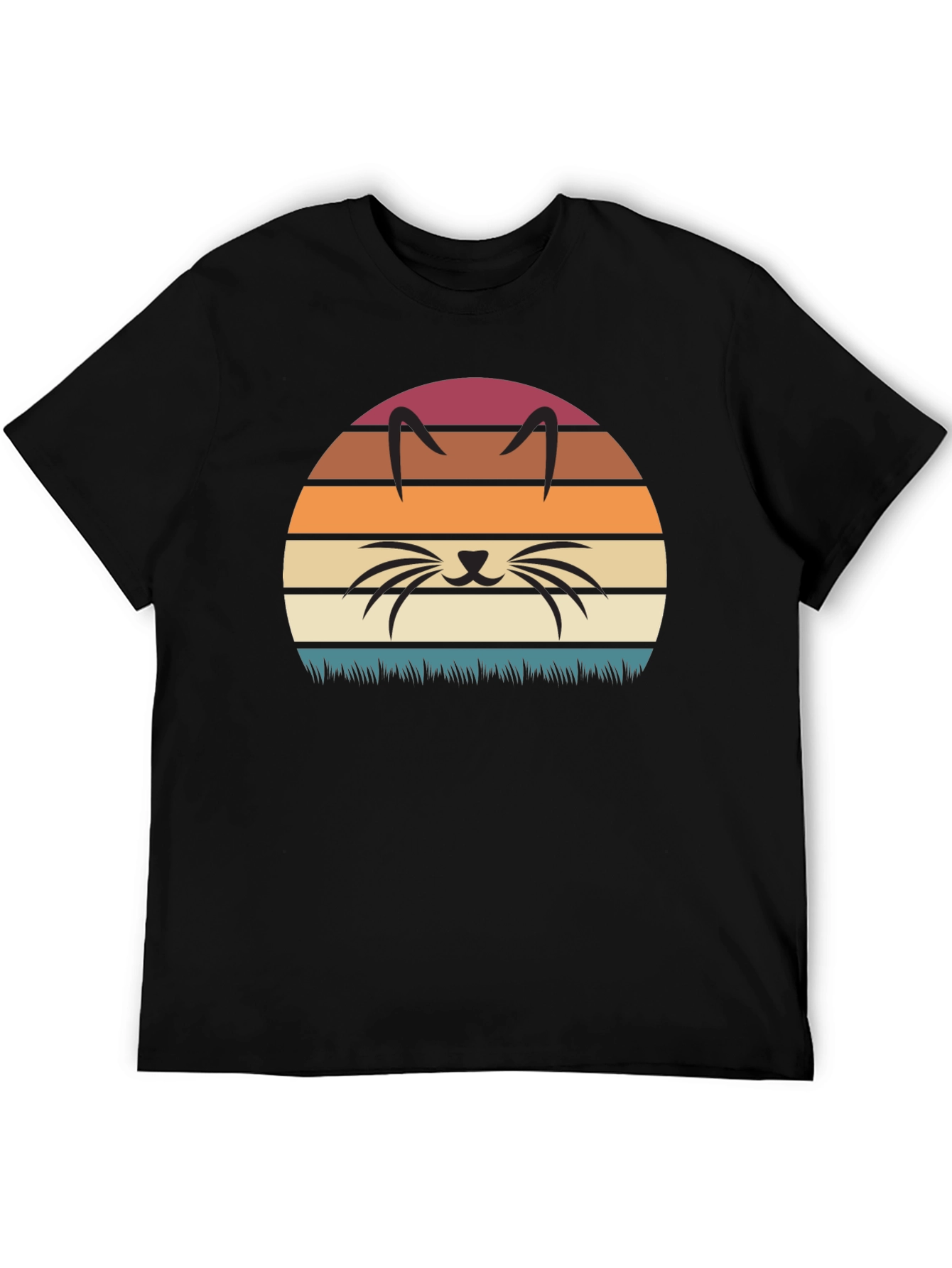 Retro Sunset Cat Silhouette T-Shirt