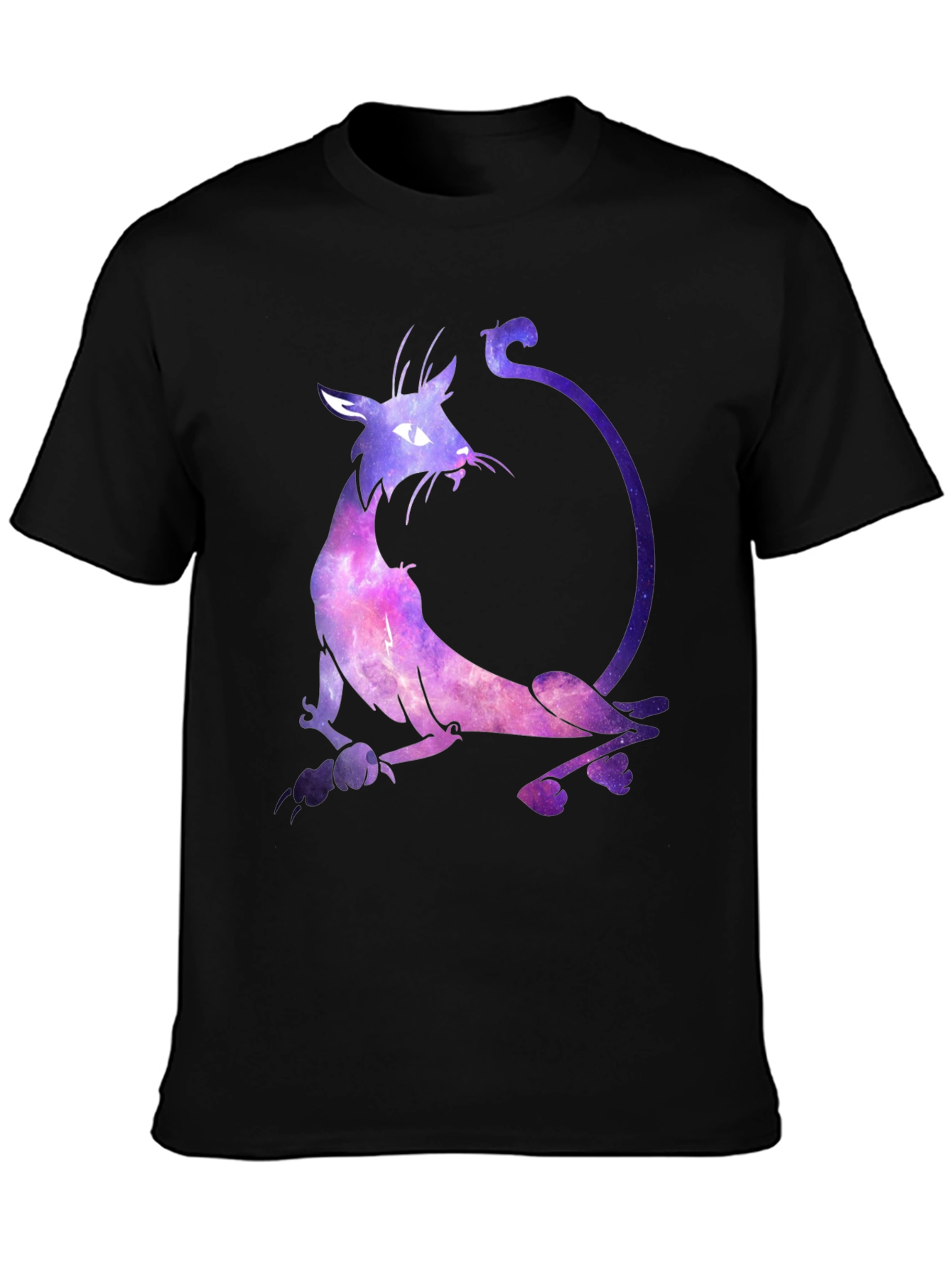 Cosmic Cat Graphic Black T-Shirt