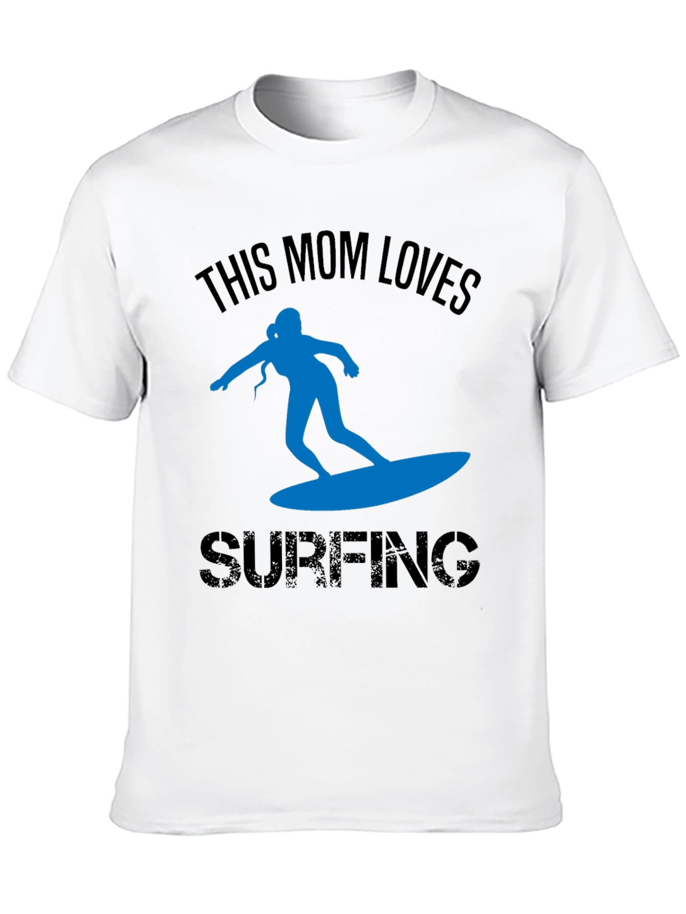This Mom Loves Surfing T-Shirt - Black