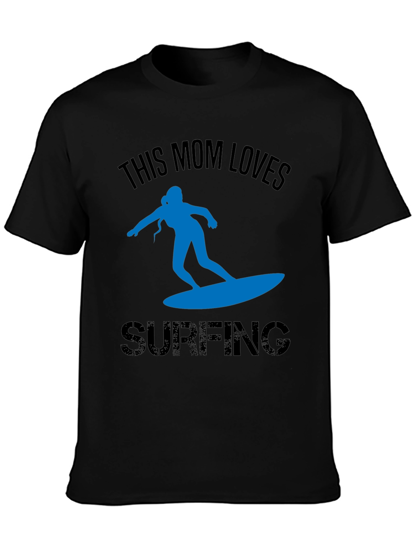 This Mom Loves Surfing T-Shirt - Black