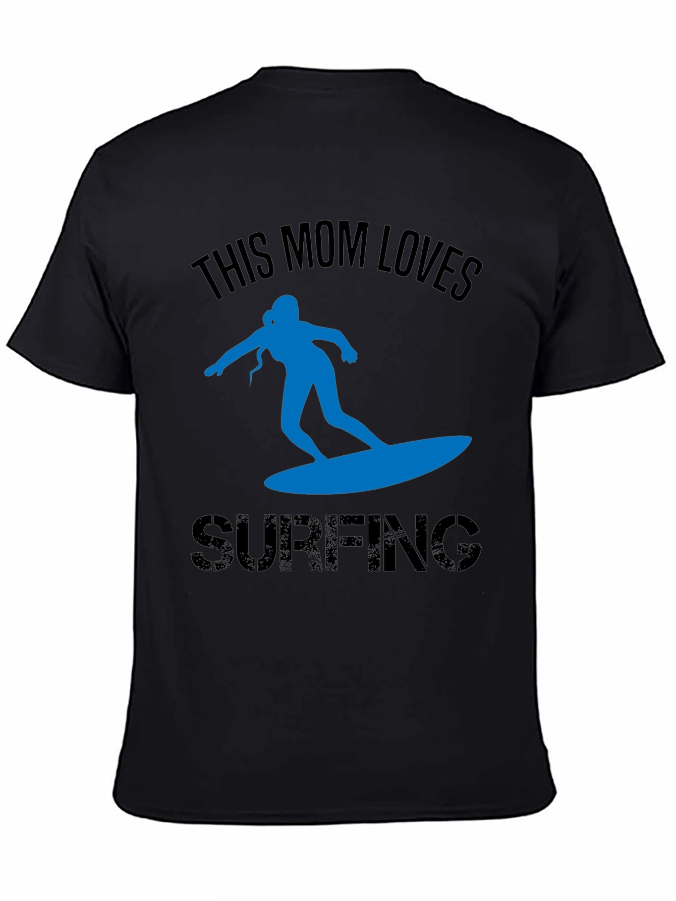 This Mom Loves Surfing T-Shirt - Black