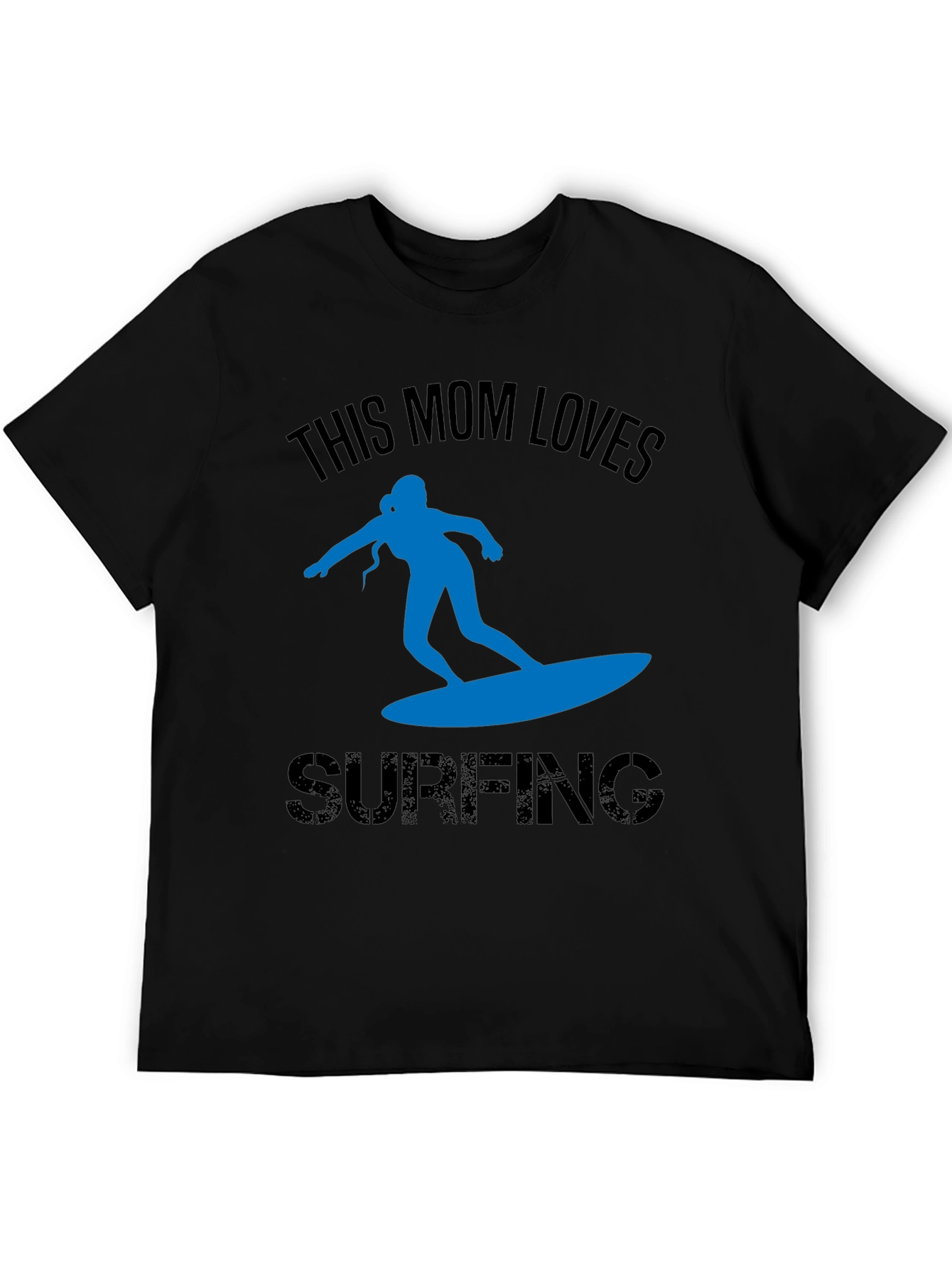 This Mom Loves Surfing T-Shirt - Black