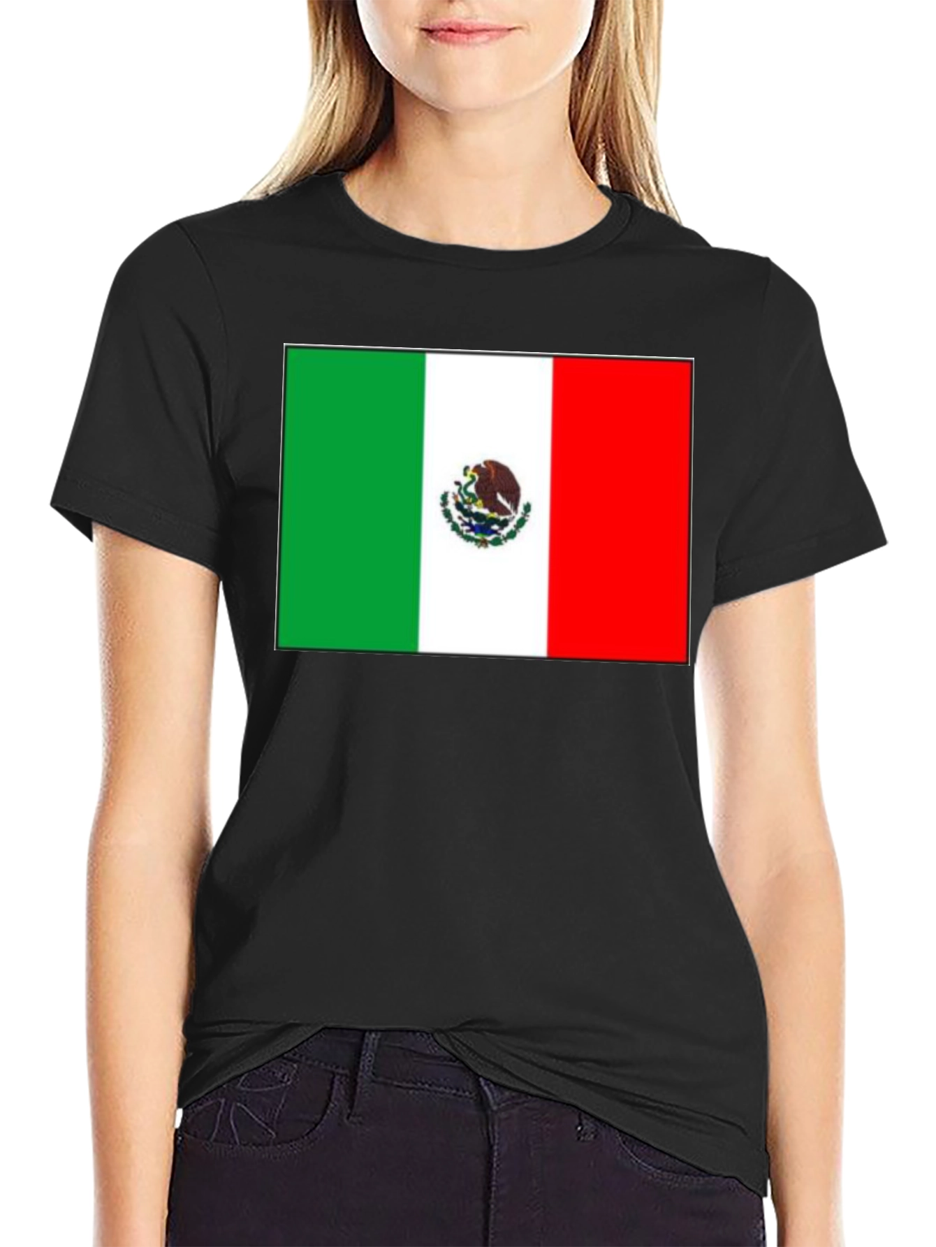 Mexican Flag Graphic T-Shirt - Black Cotton Tee