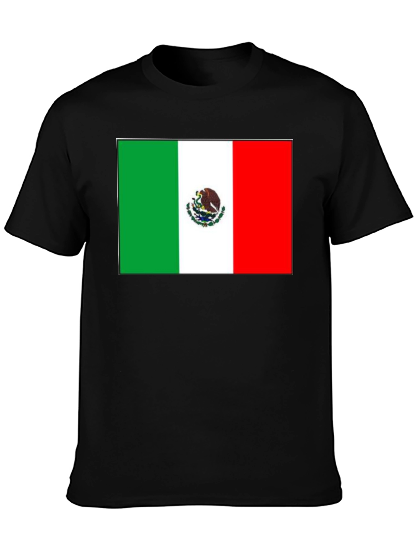 Mexican Flag Graphic T-Shirt - Black Cotton Tee