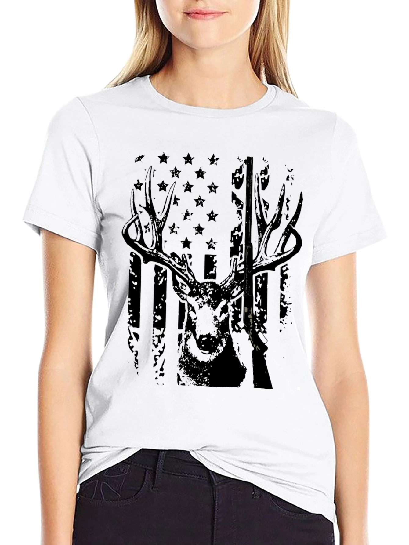 Deer Hunter American Flag Graphic Tee
