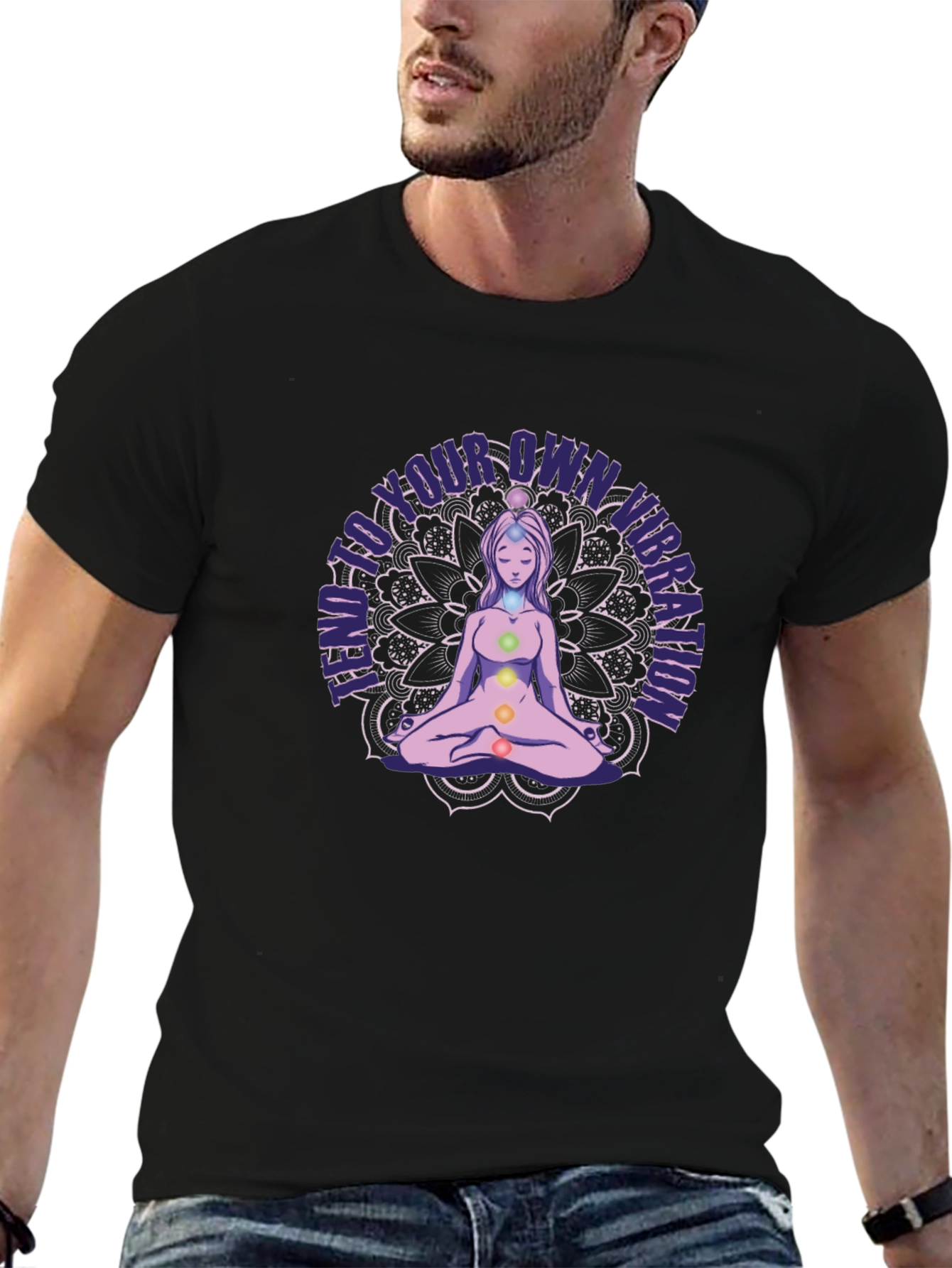 Meditate Your Own Vibration Black Tee