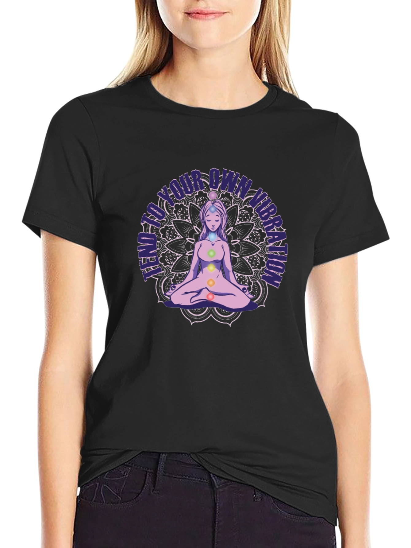 Meditate Your Own Vibration Black Tee