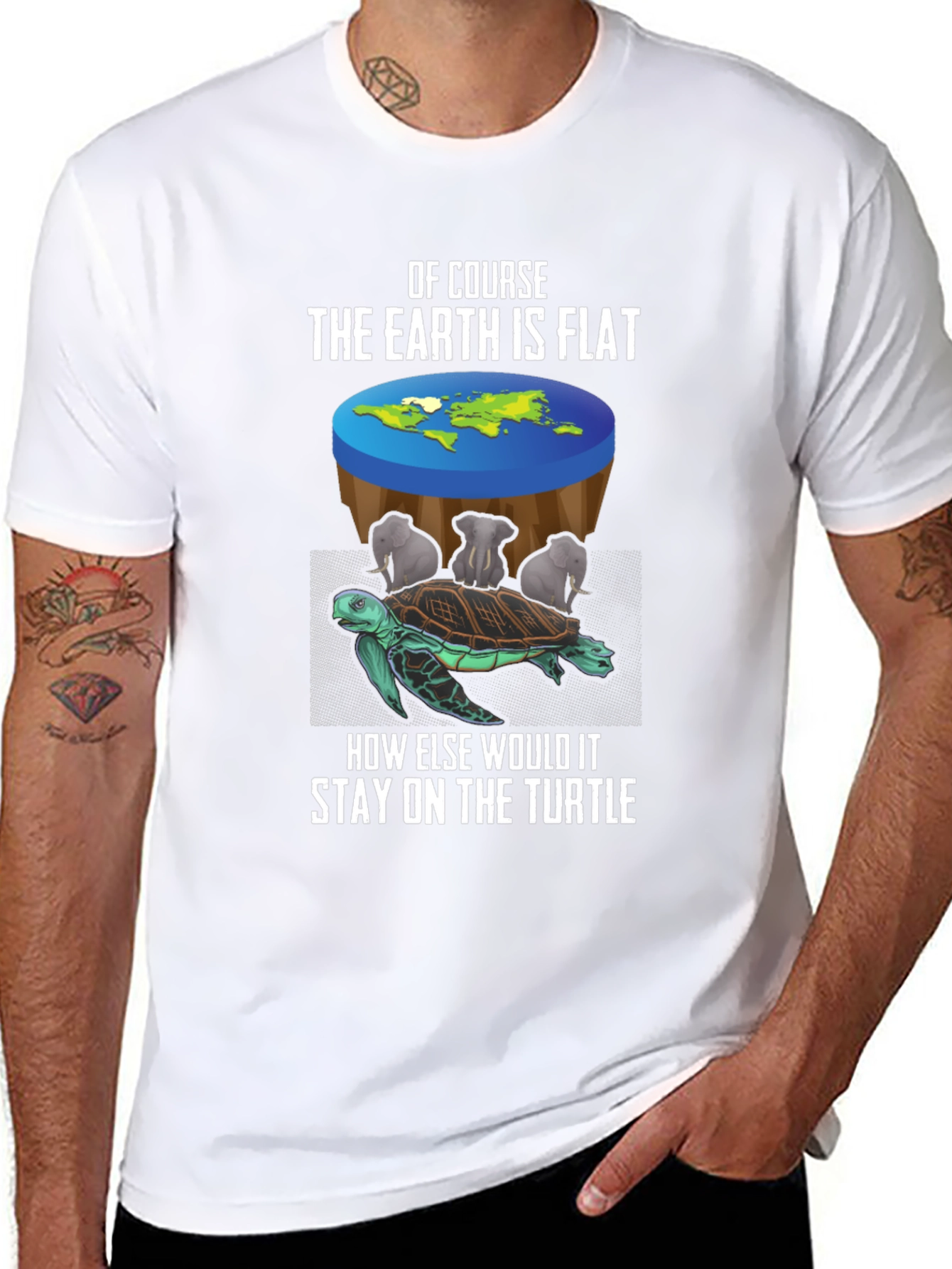 Flat Earth Turtle T-Shirt Conspiracy Theory
