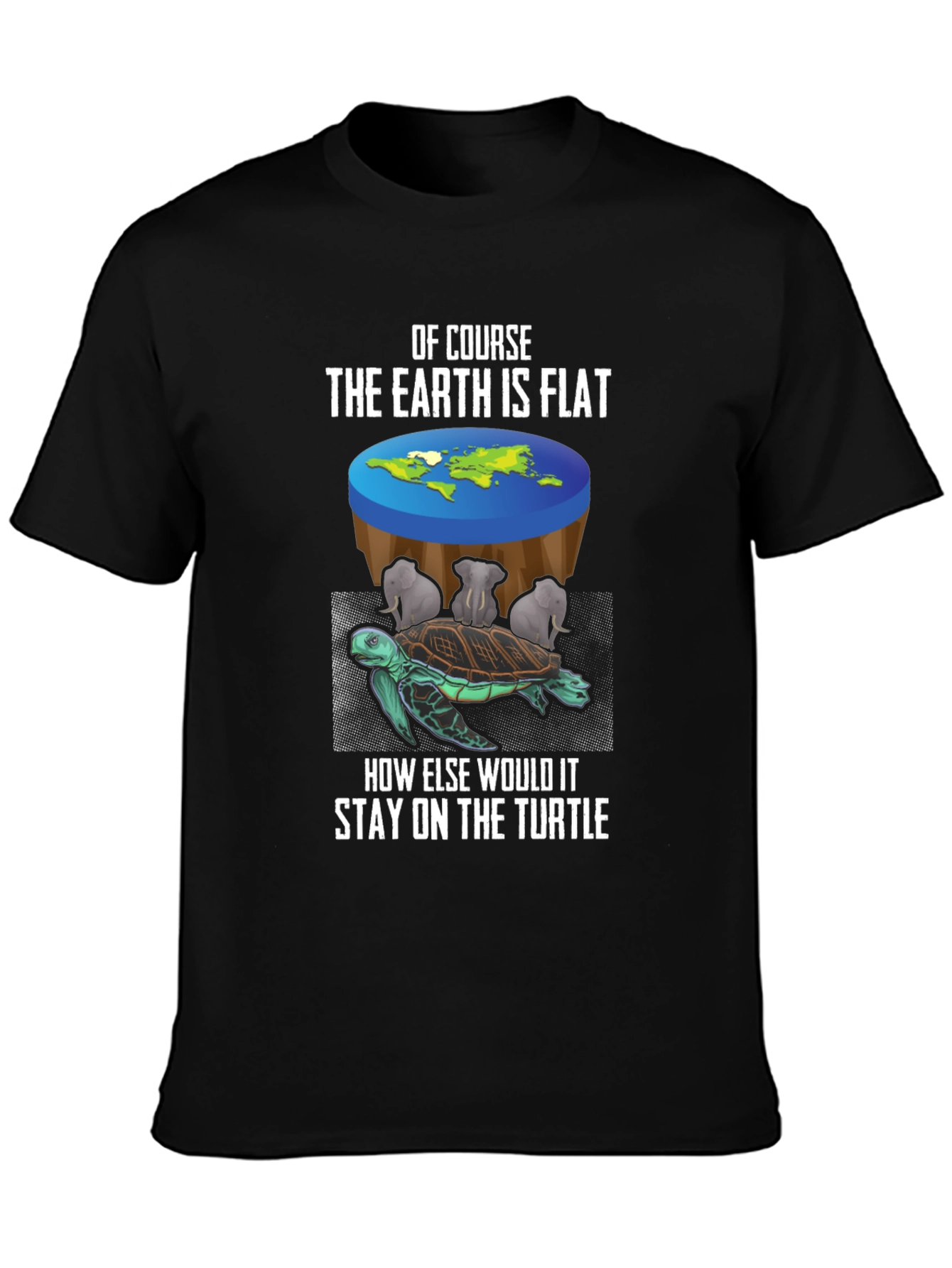 Flat Earth Turtle T-Shirt Conspiracy Theory