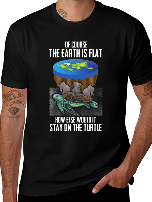 Flat Earth Turtle T-Shirt Conspiracy Theory