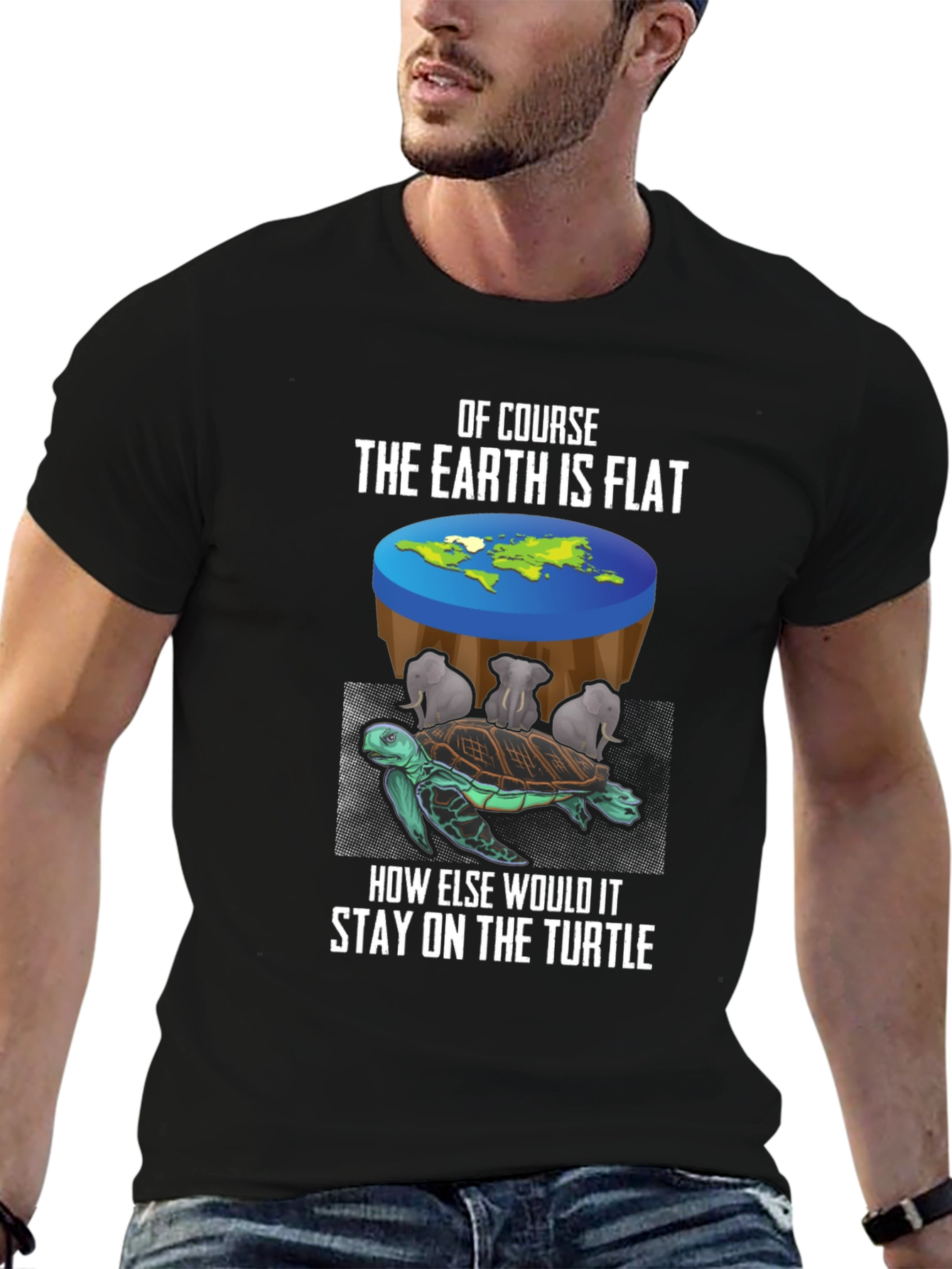 Flat Earth Turtle T-Shirt Conspiracy Theory