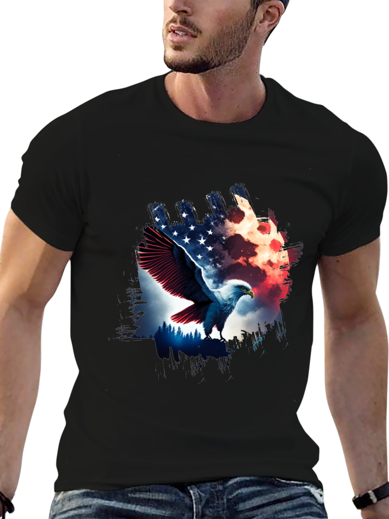 American Eagle Graphic Black T-Shirt