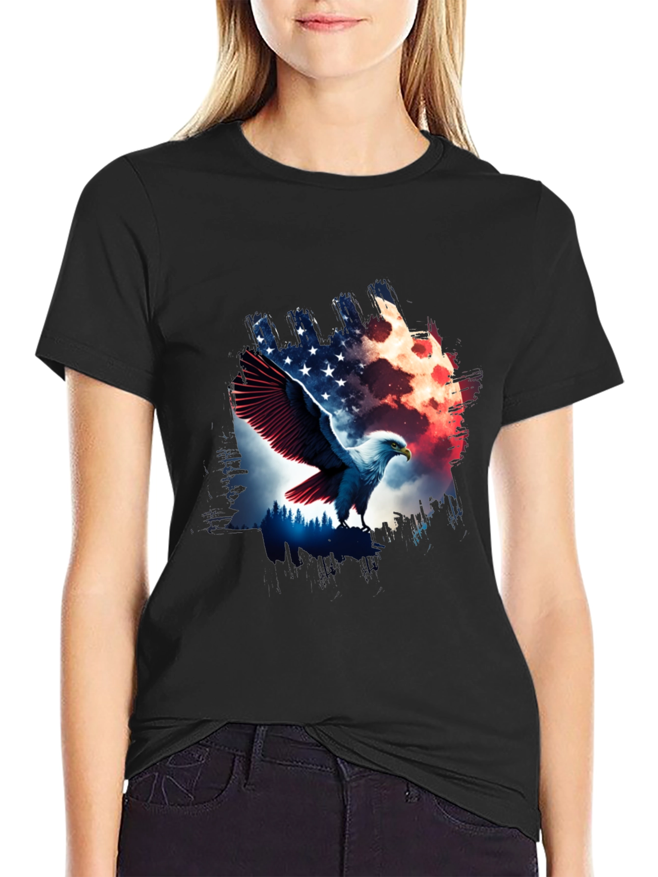 American Eagle Graphic Black T-Shirt