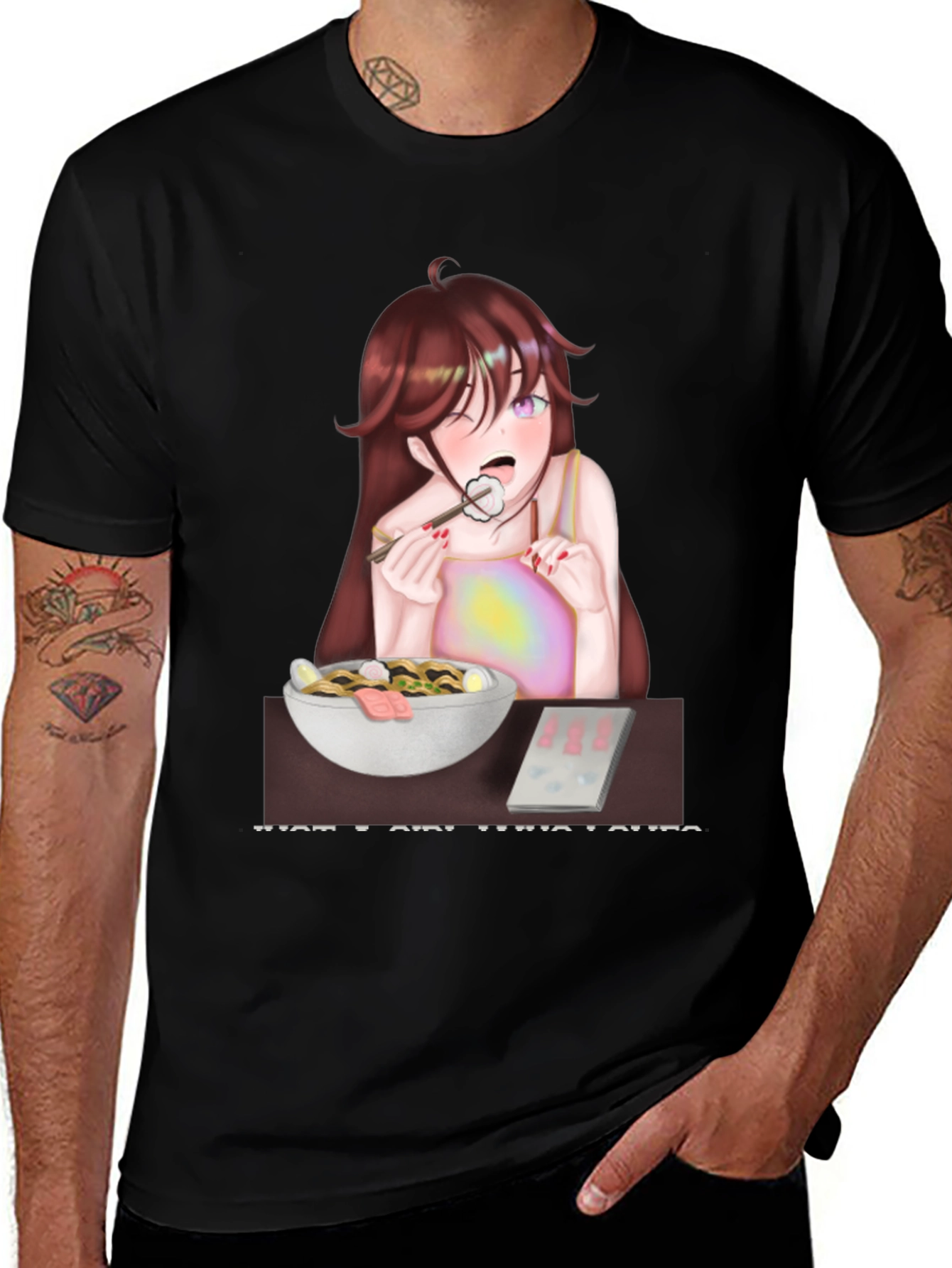 Anime Girl Eating Ramen T-Shirt