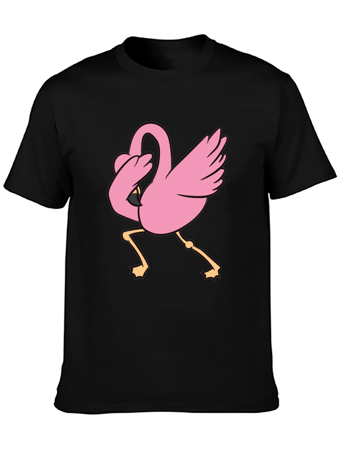 Dabbing Flamingo Black T-Shirt