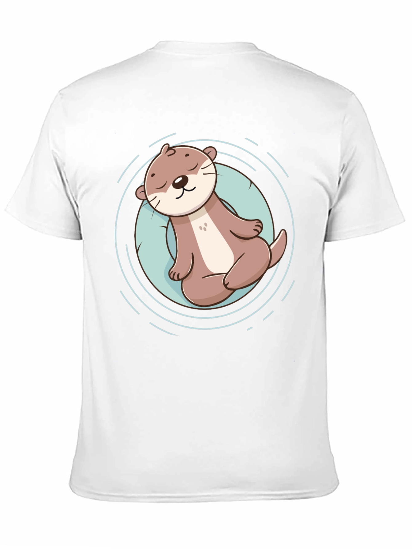 Cute Otter Graphic Tee - Black Cotton T-Shirt