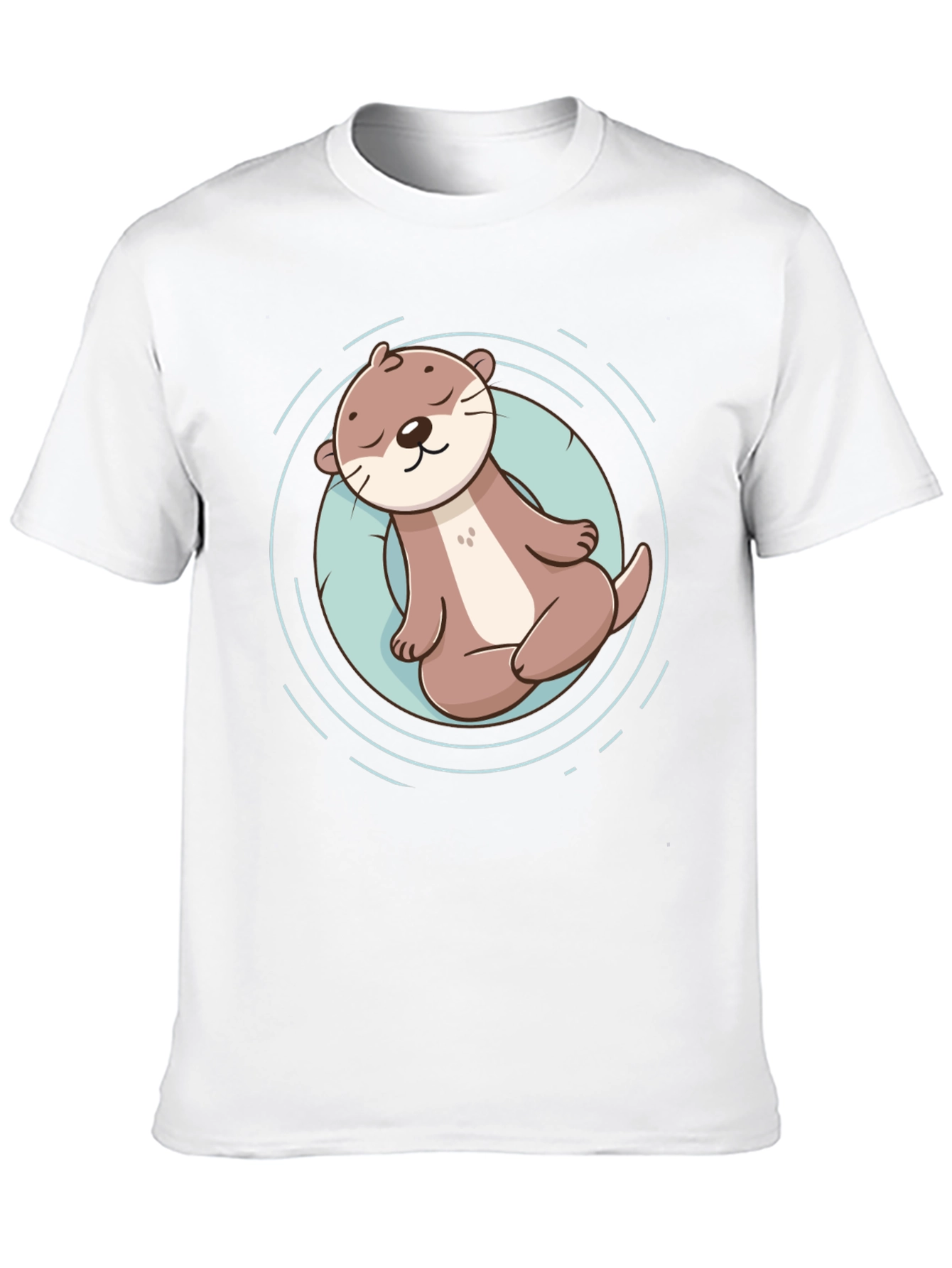 Cute Otter Graphic Tee - Black Cotton T-Shirt