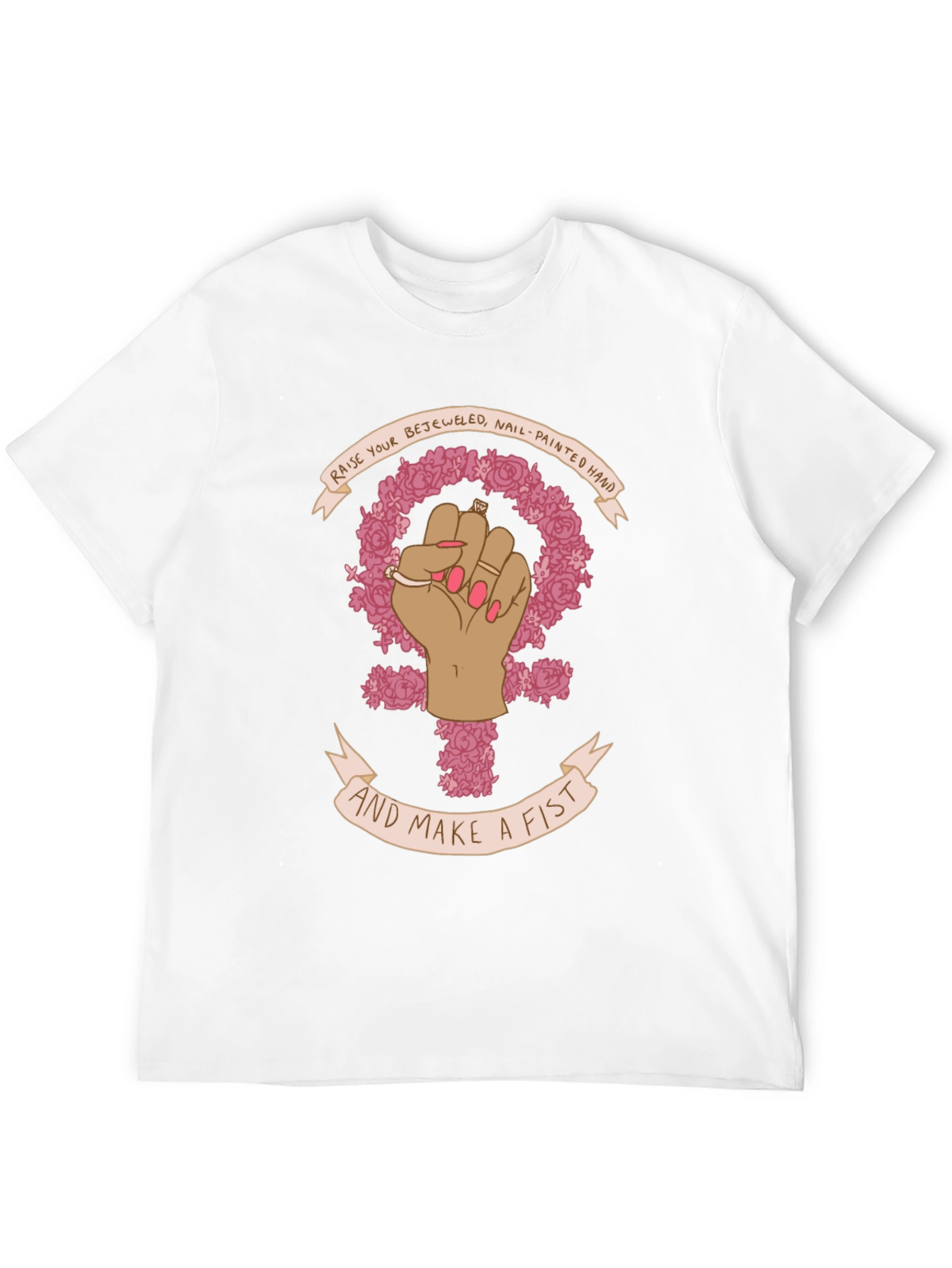 Feminist Fist T-Shirt - Raise Your Bejeweled Hand!