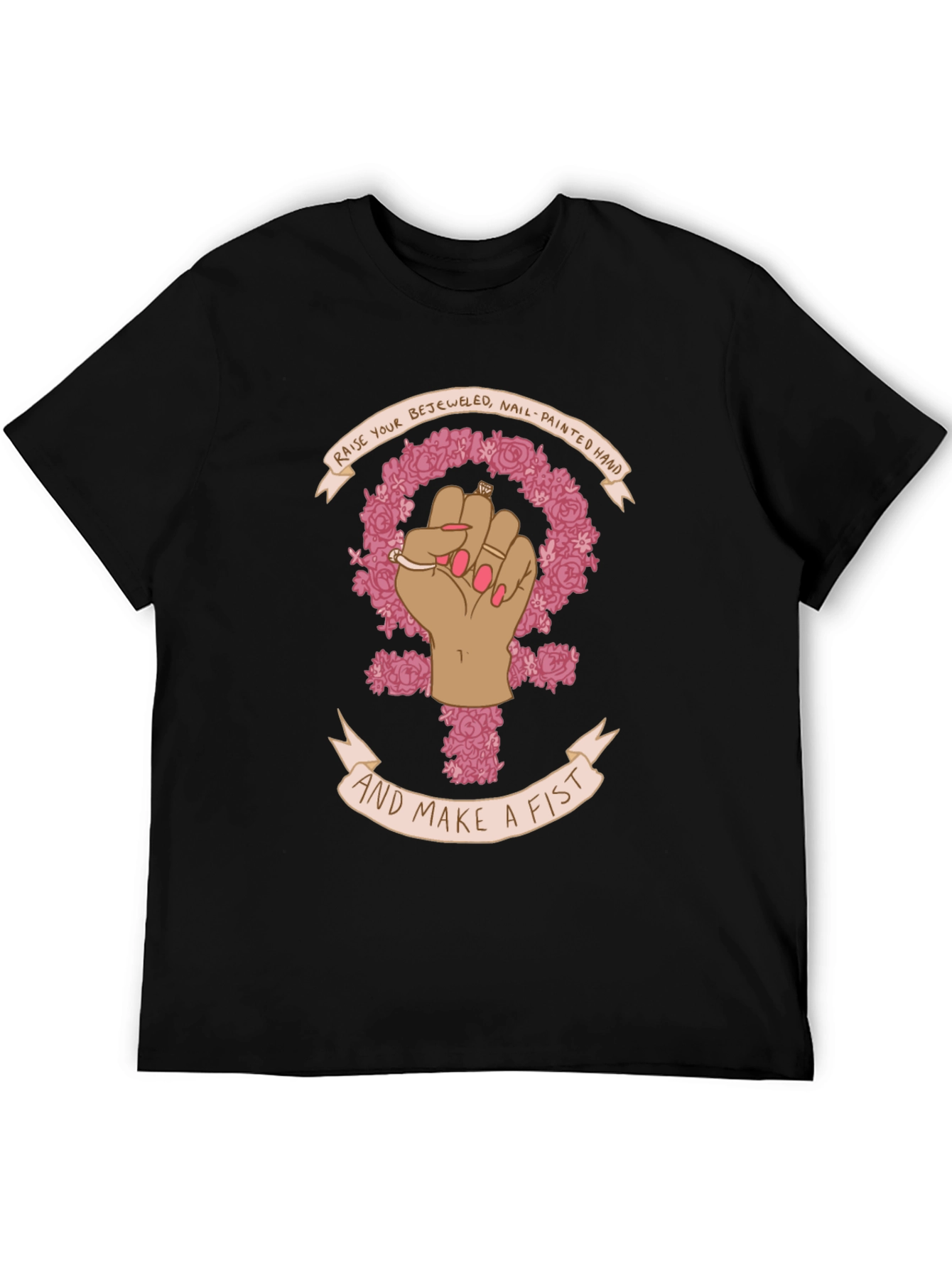 Feminist Fist T-Shirt - Raise Your Bejeweled Hand!