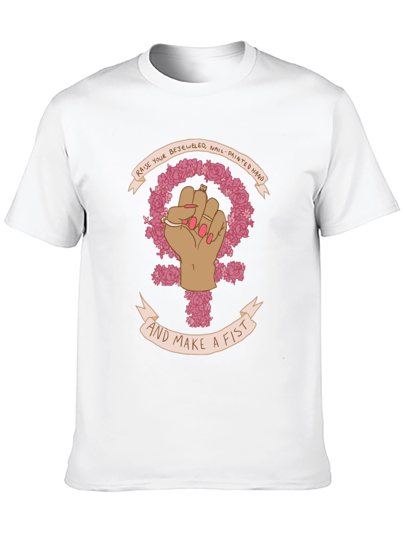 Feminist Fist T-Shirt - Raise Your Bejeweled Hand!