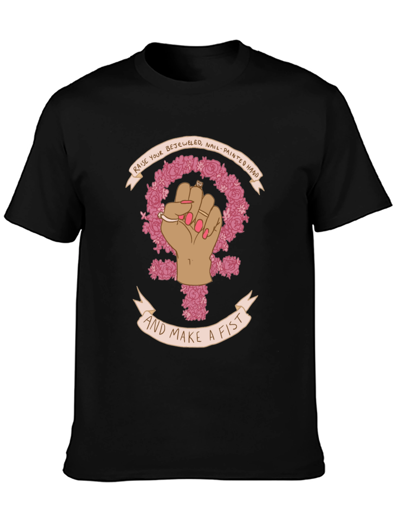 Feminist Fist T-Shirt - Raise Your Bejeweled Hand!