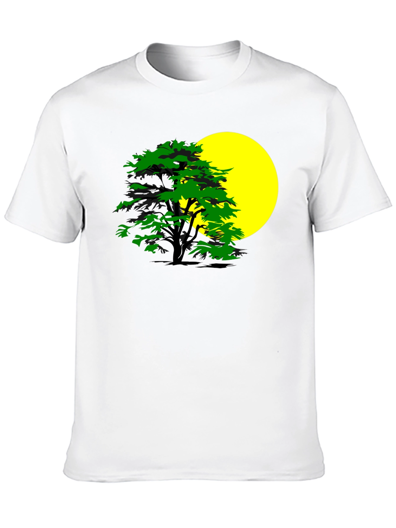 Nature Inspired Graphic Tee - Tree & Moon Design