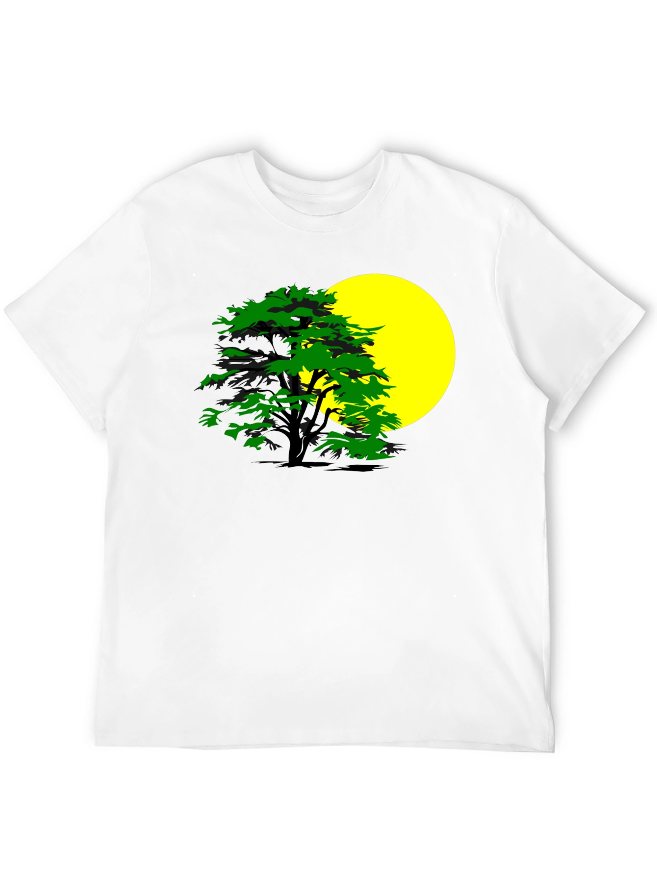Nature Inspired Graphic Tee - Tree & Moon Design