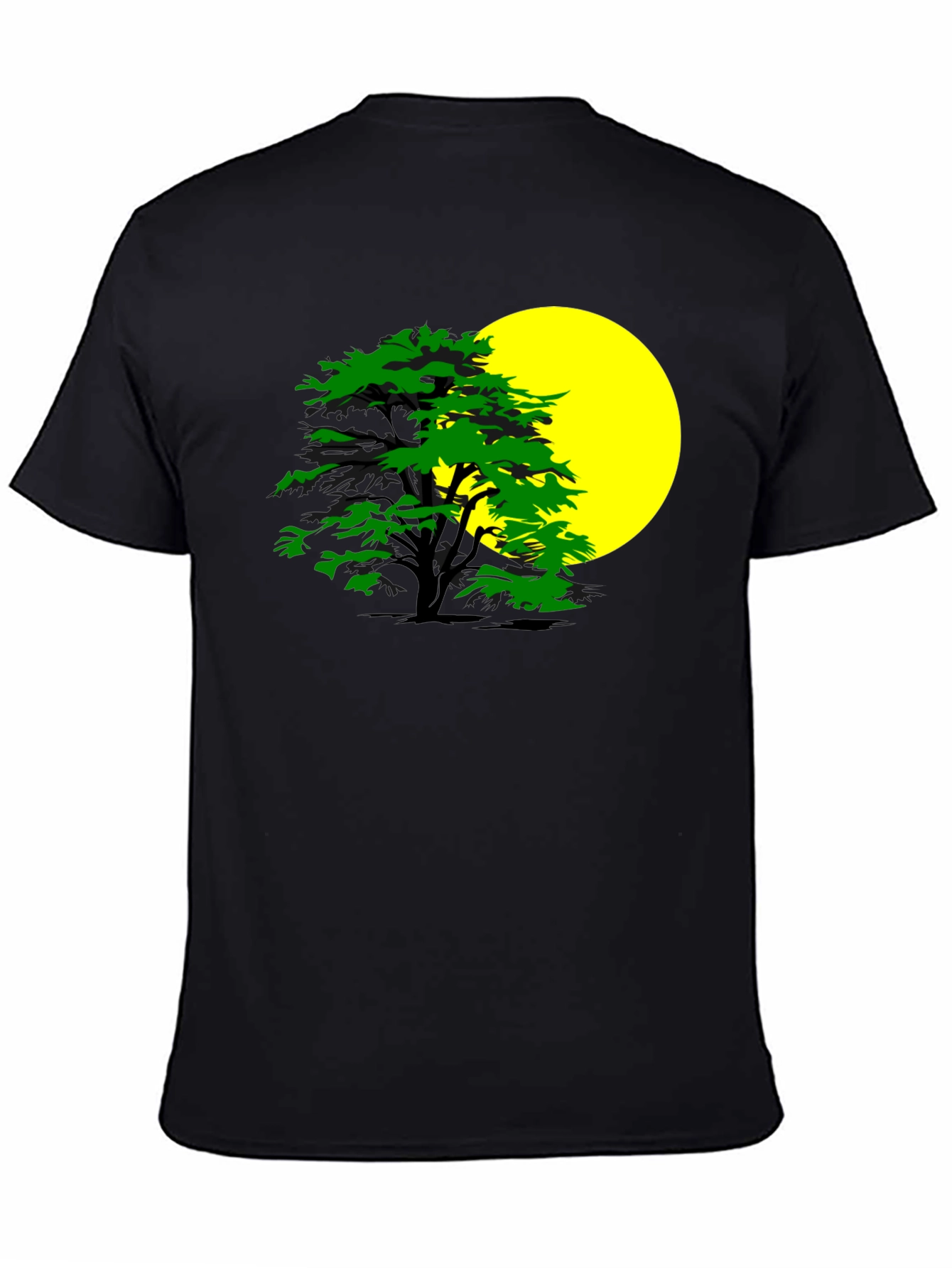 Nature Inspired Graphic Tee - Tree & Moon Design