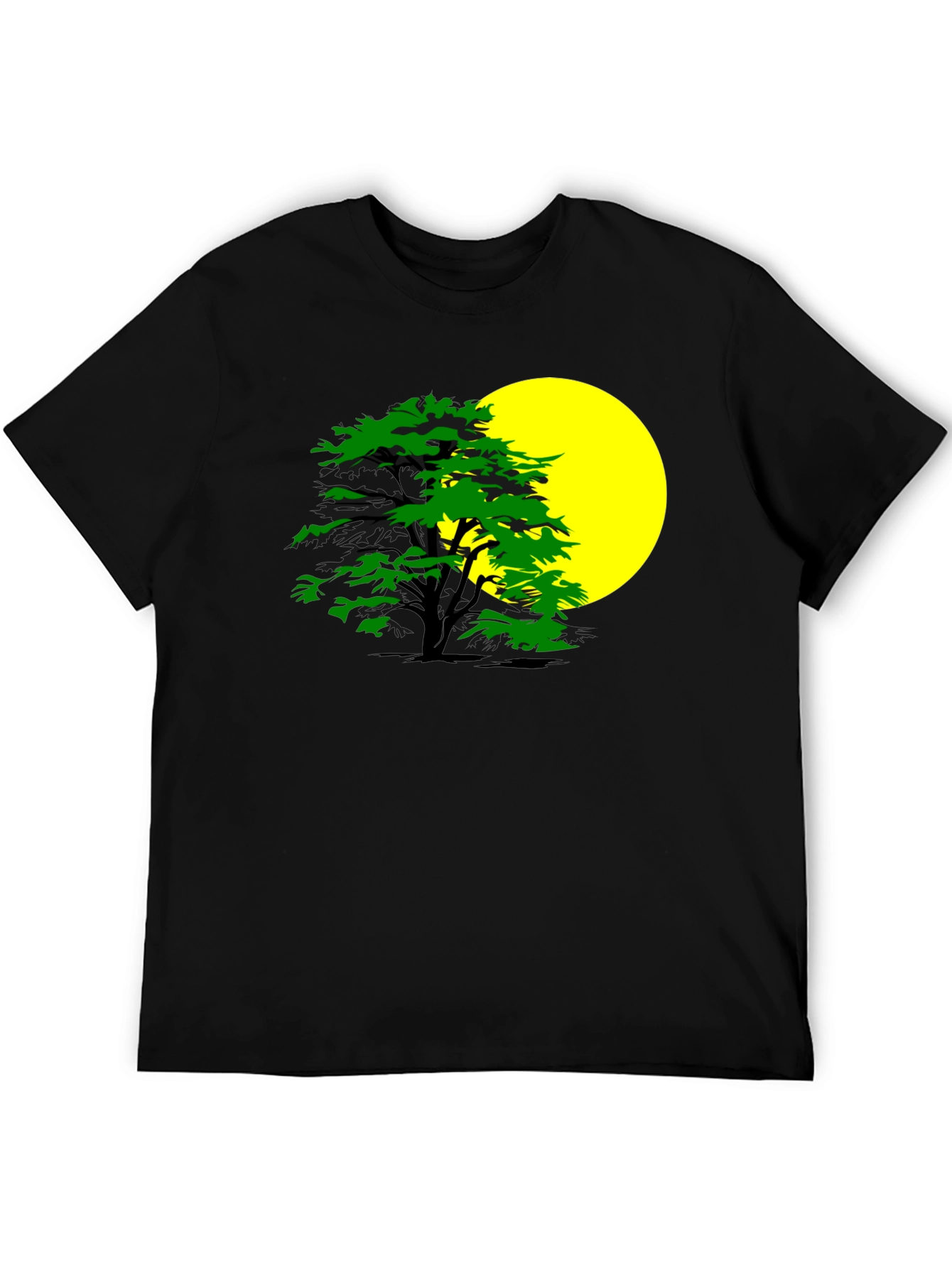 Nature Inspired Graphic Tee - Tree & Moon Design