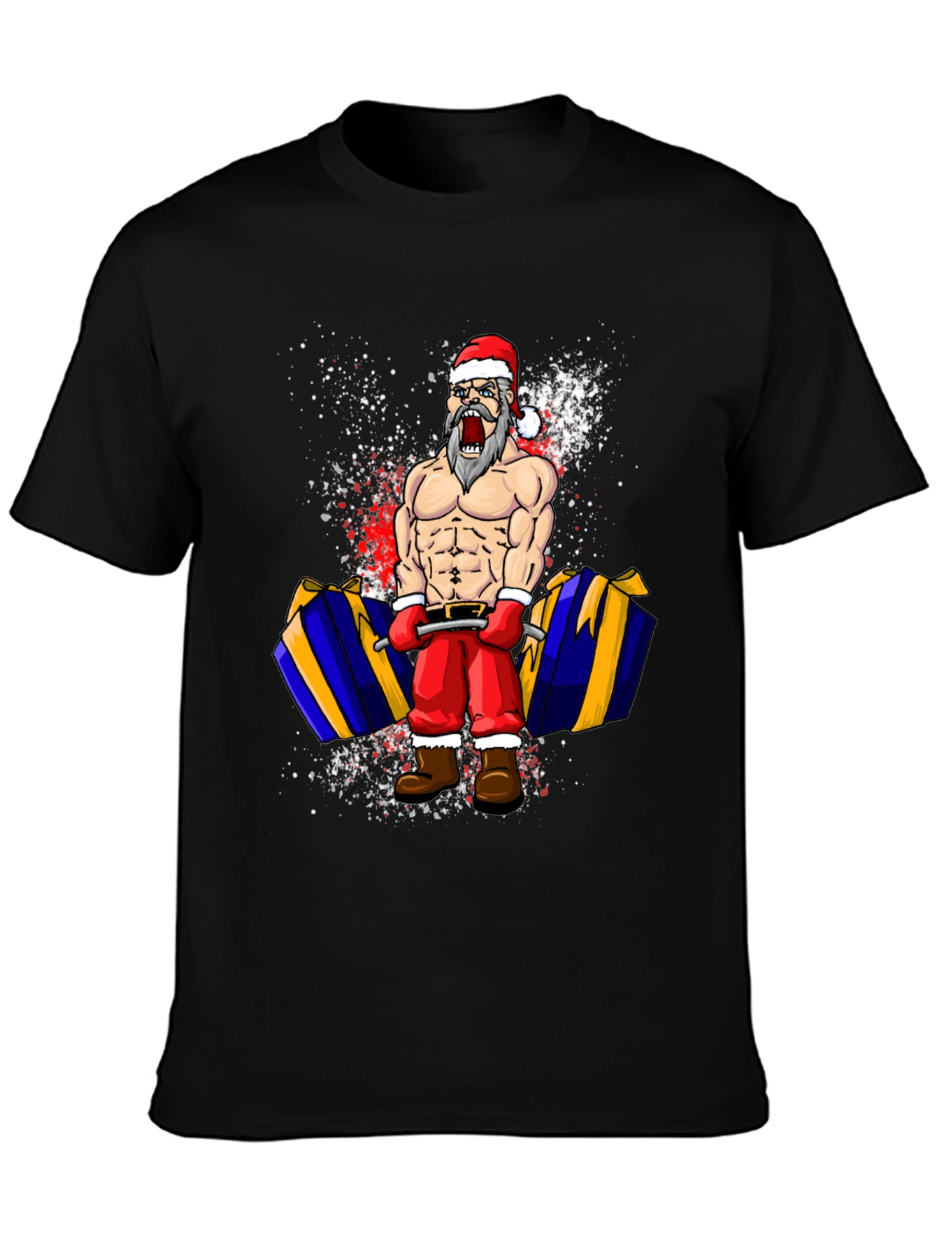 Funny Santa Lifting T-Shirt
