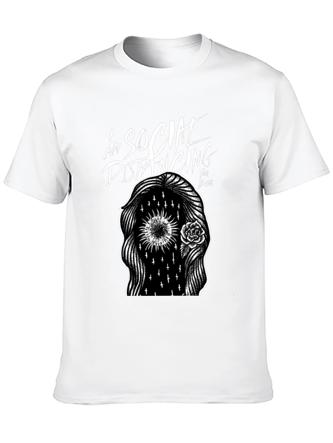 Social Distancing Forever Black Graphic Tee
