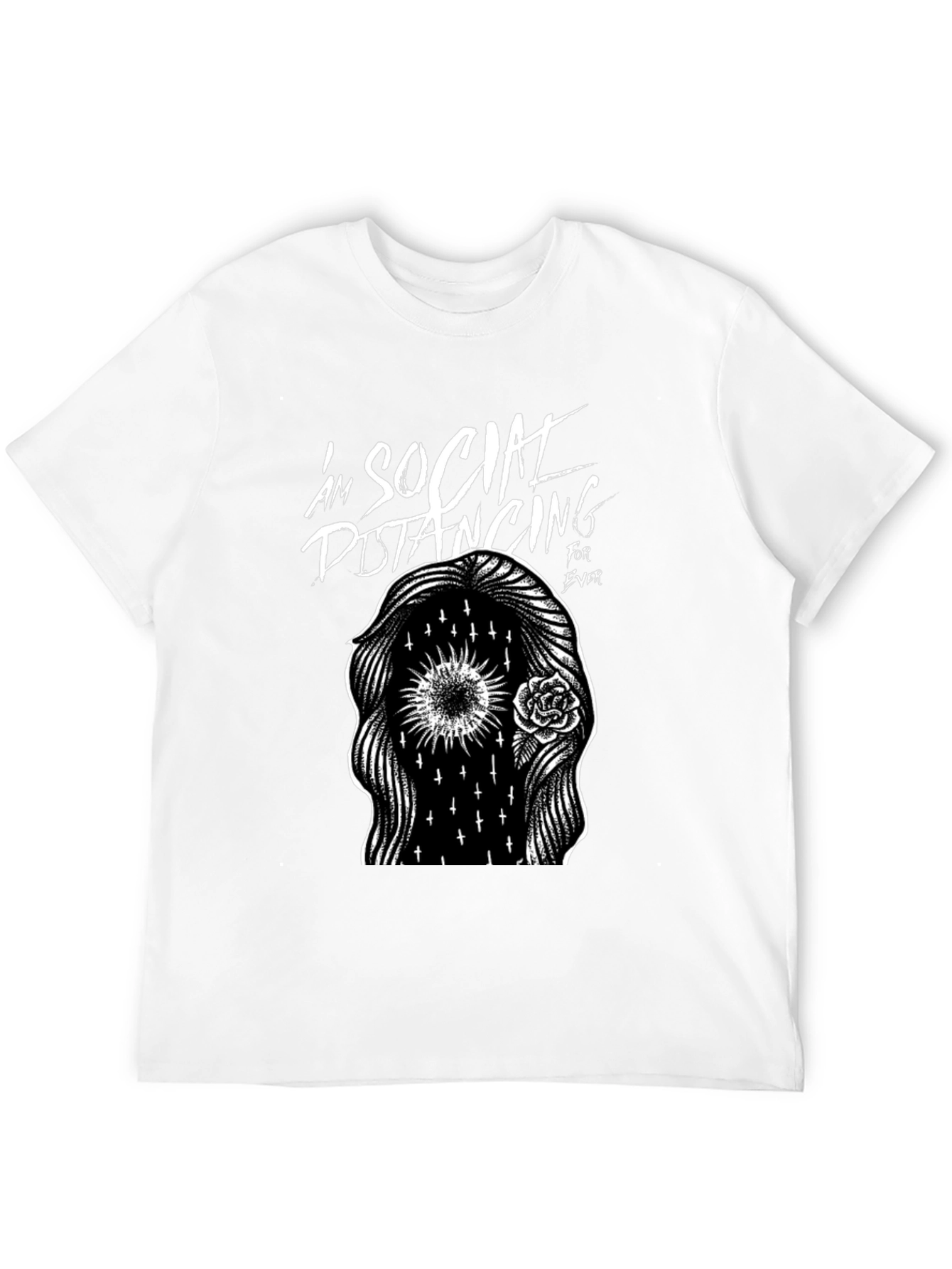 Social Distancing Forever Black Graphic Tee