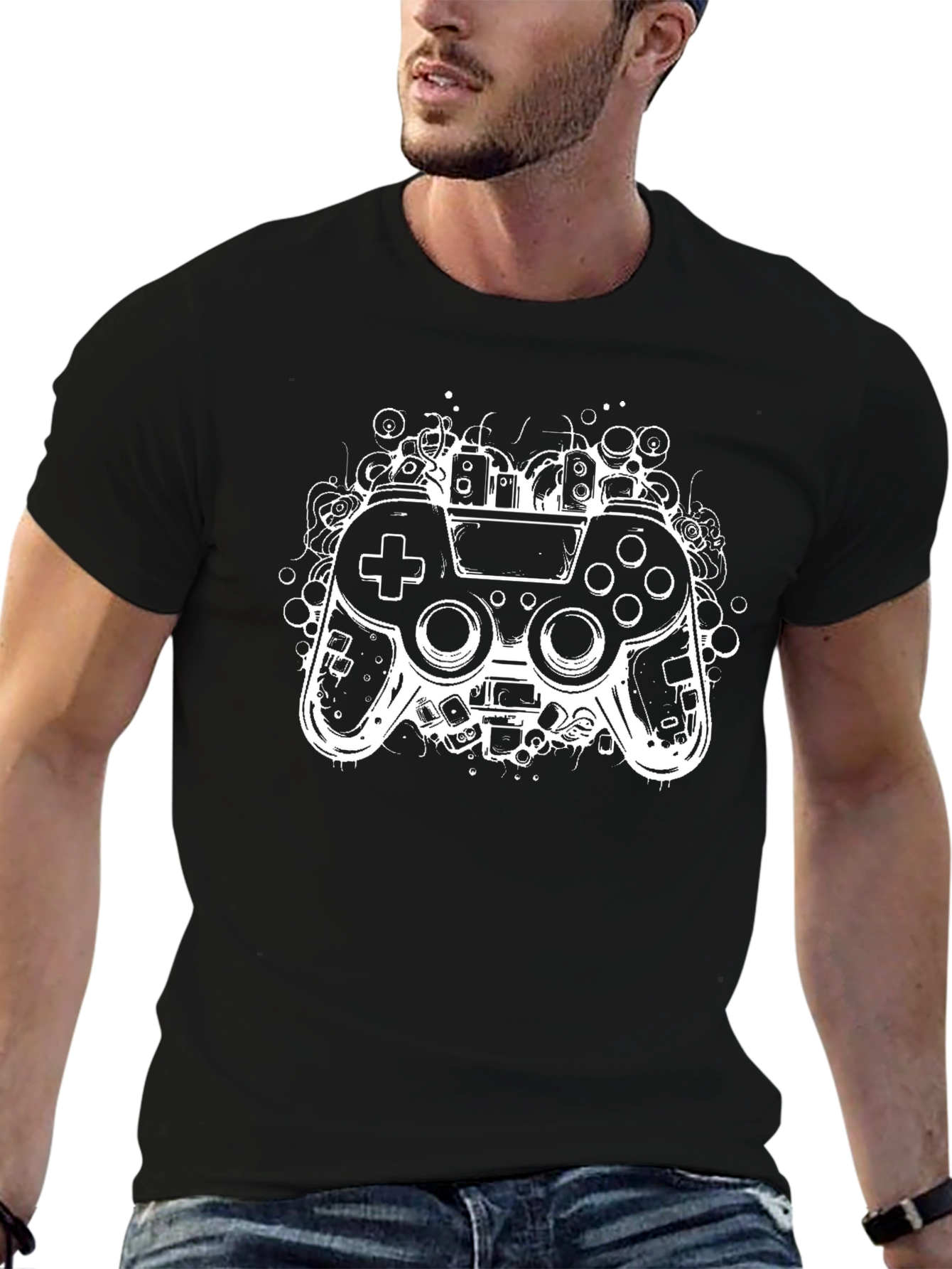 Gaming Controller Graphic Black T-Shirt