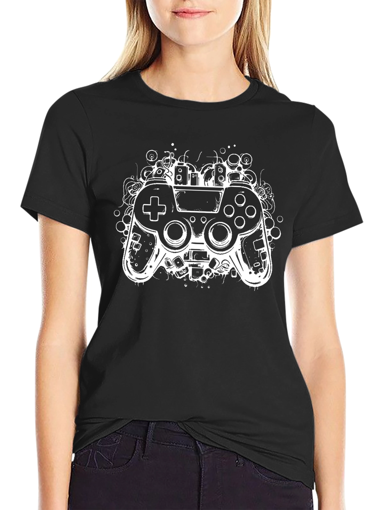 Gaming Controller Graphic Black T-Shirt