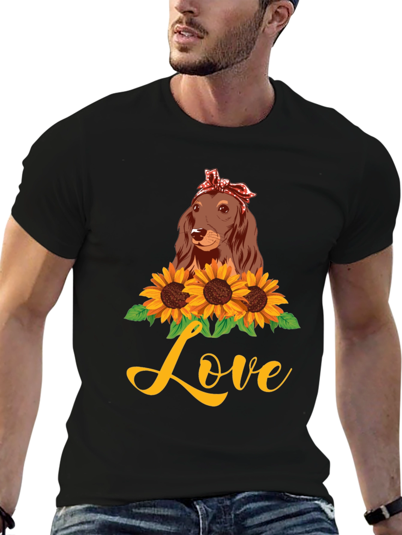 Dachshund Sunflower Love Graphic Tee