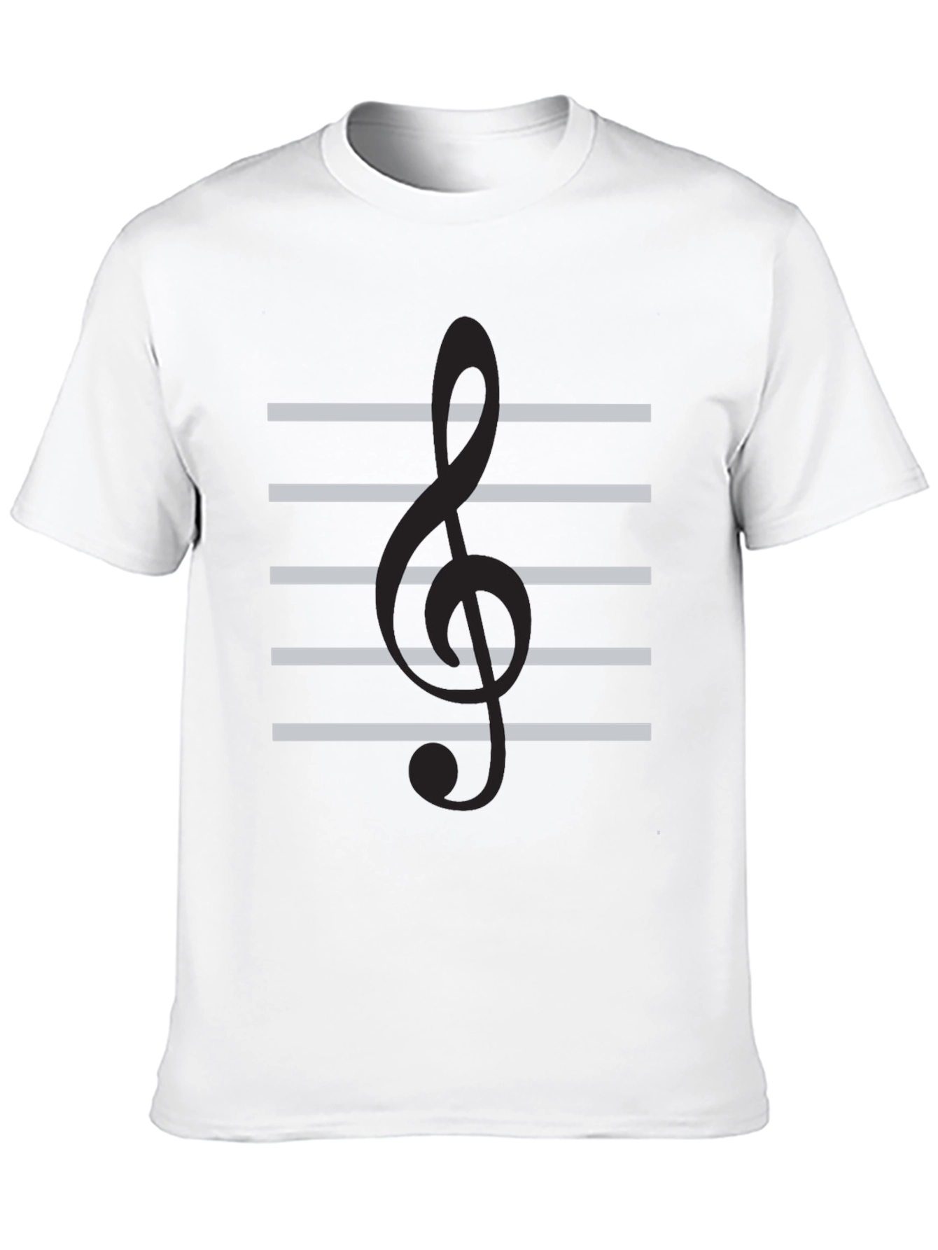 Musical Clef Graphic Tee - Black Cotton Comfort