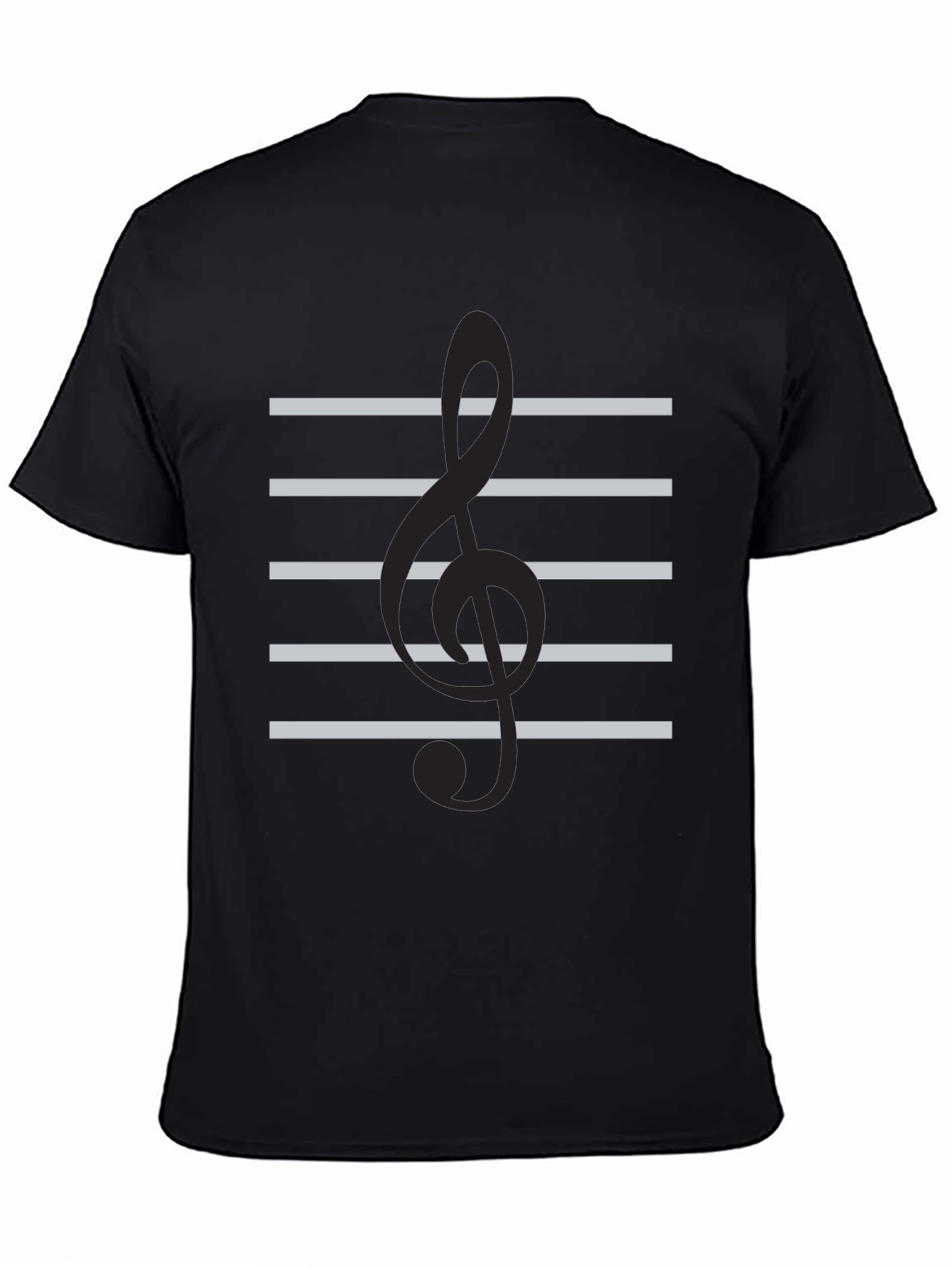 Musical Clef Graphic Tee - Black Cotton Comfort