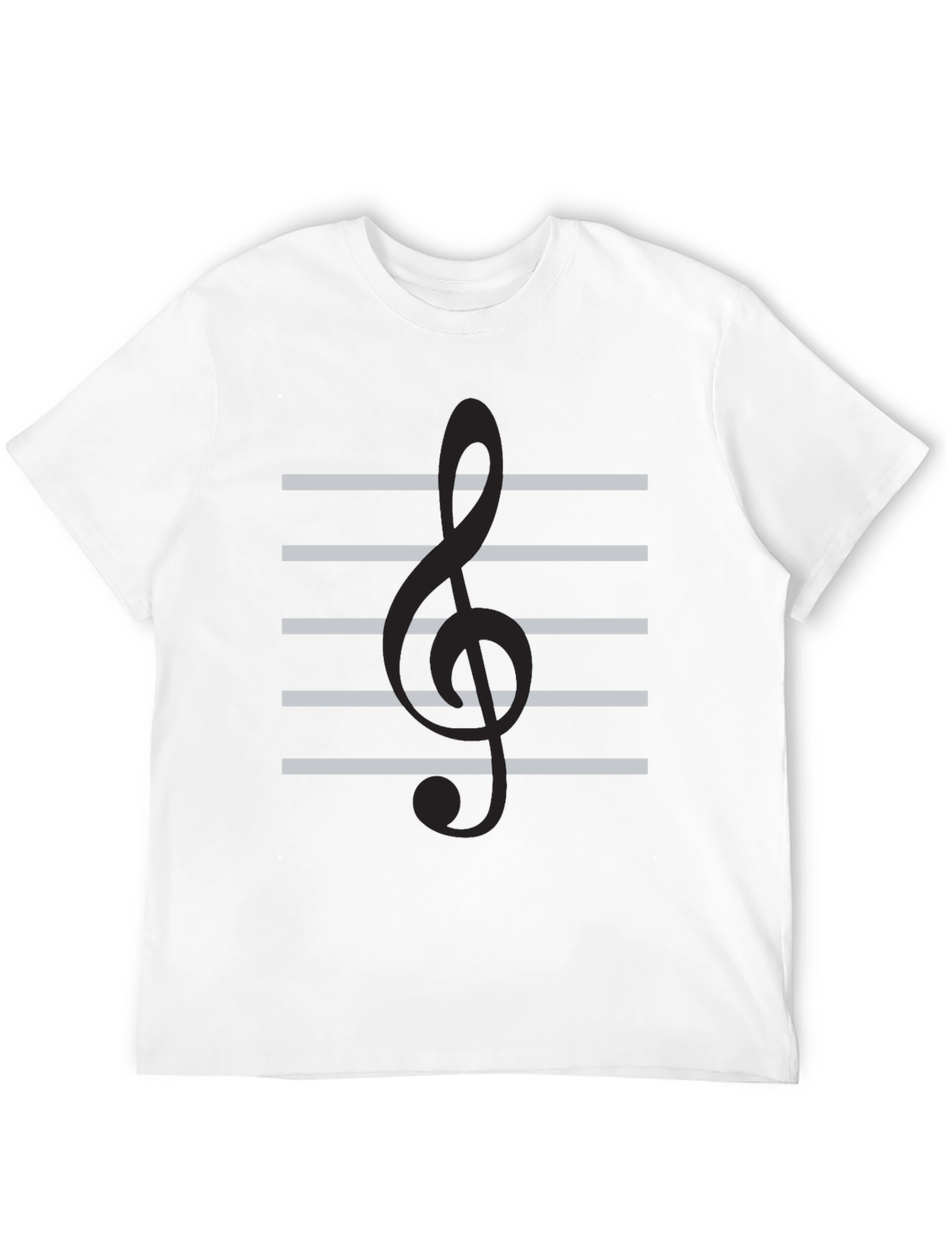 Musical Clef Graphic Tee - Black Cotton Comfort