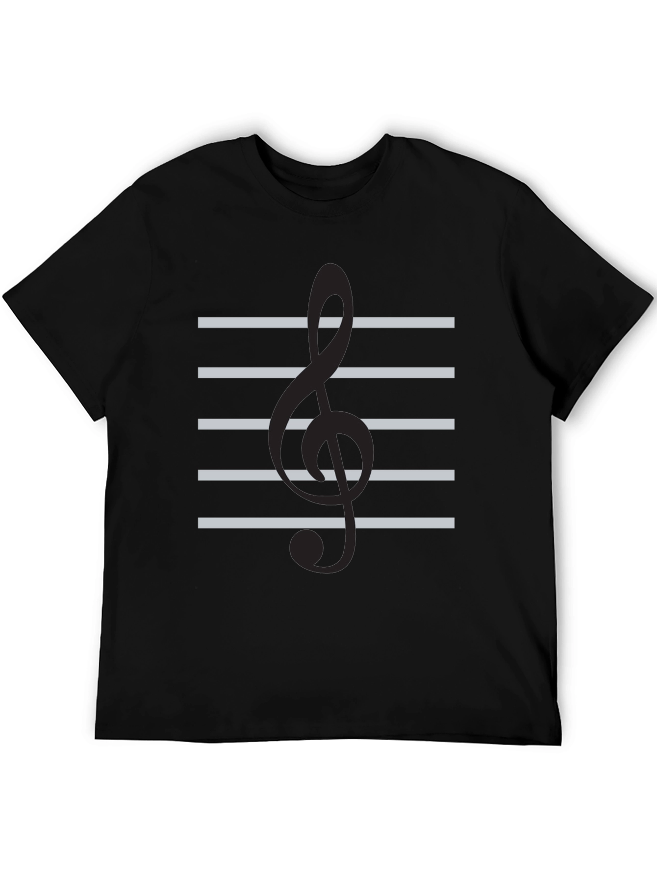 Musical Clef Graphic Tee - Black Cotton Comfort