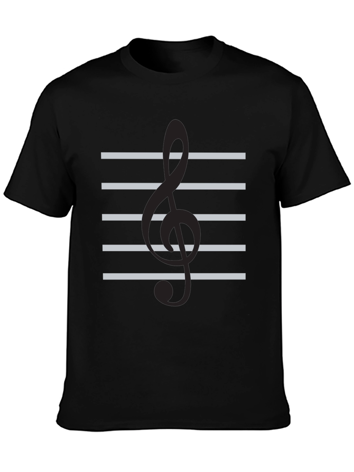 Musical Clef Graphic Tee - Black Cotton Comfort
