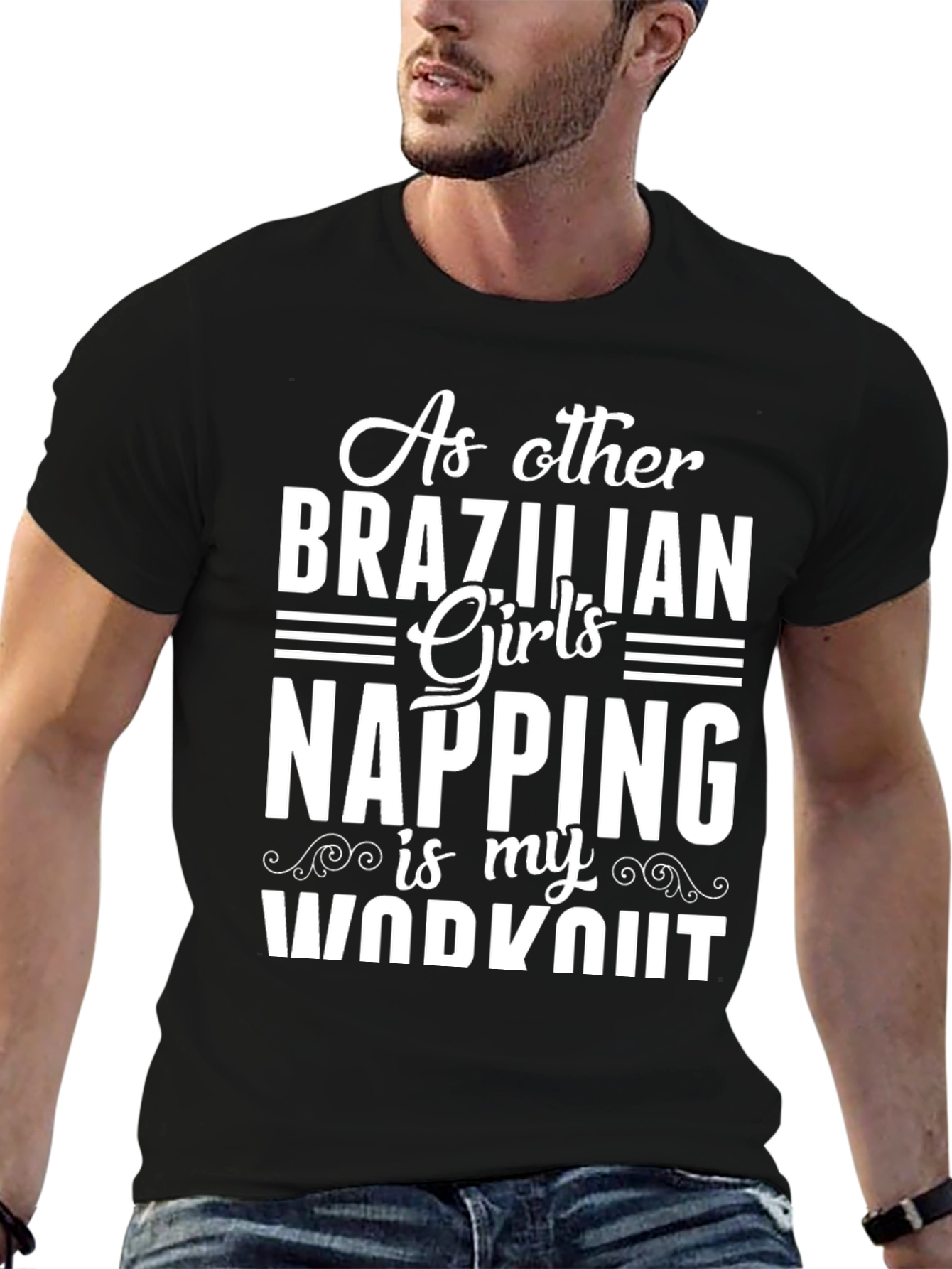 Brazilian Girls Napping Workout Tee - Black Unisex
