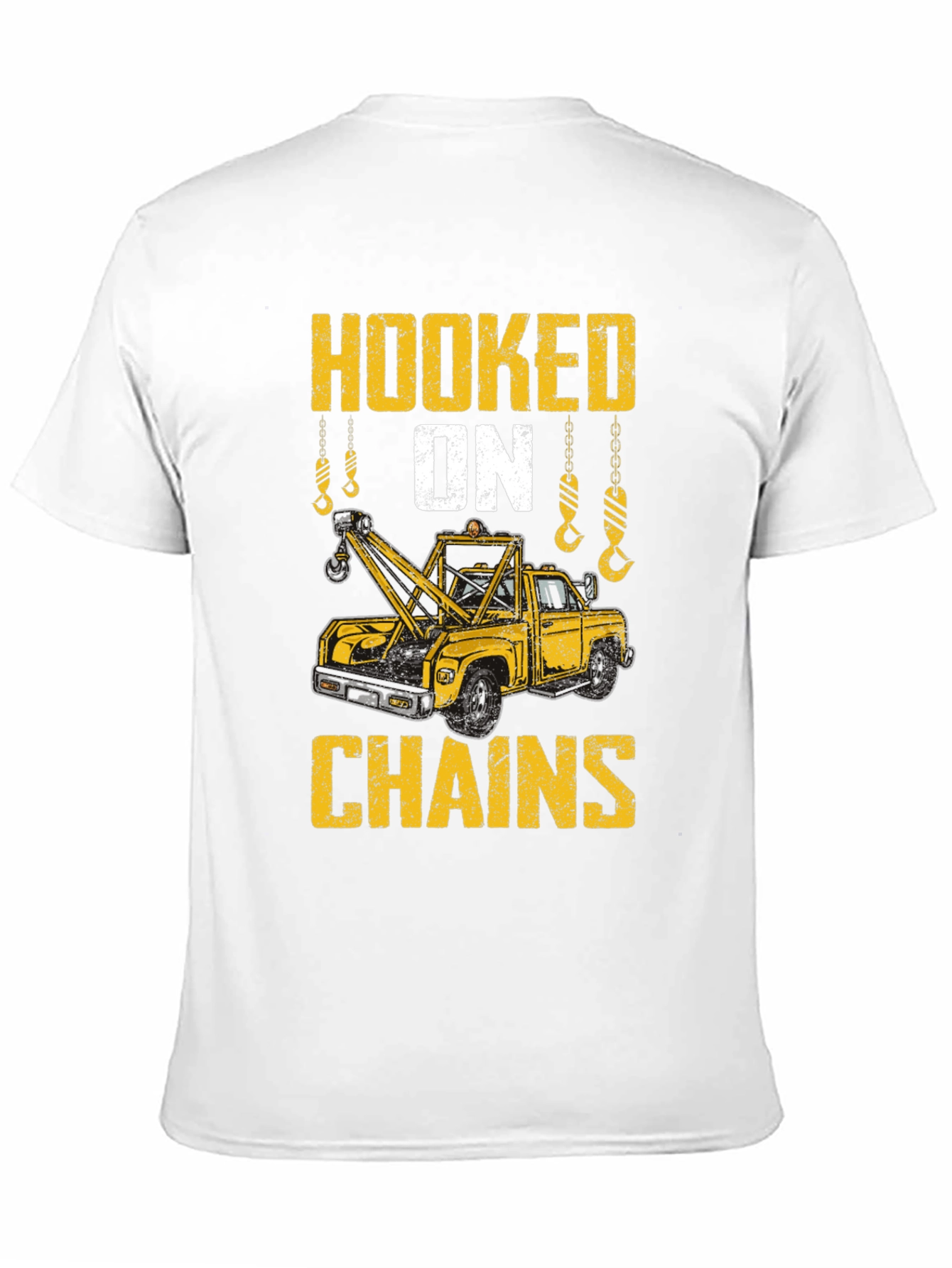 Hooked on Chains Tow Truck Graphic T-Shirt