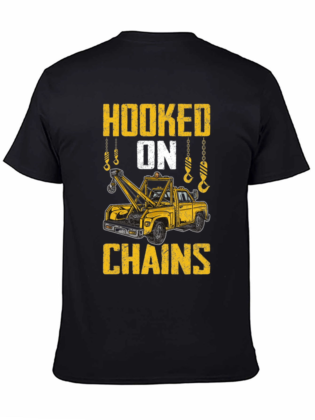 Hooked on Chains Tow Truck Graphic T-Shirt